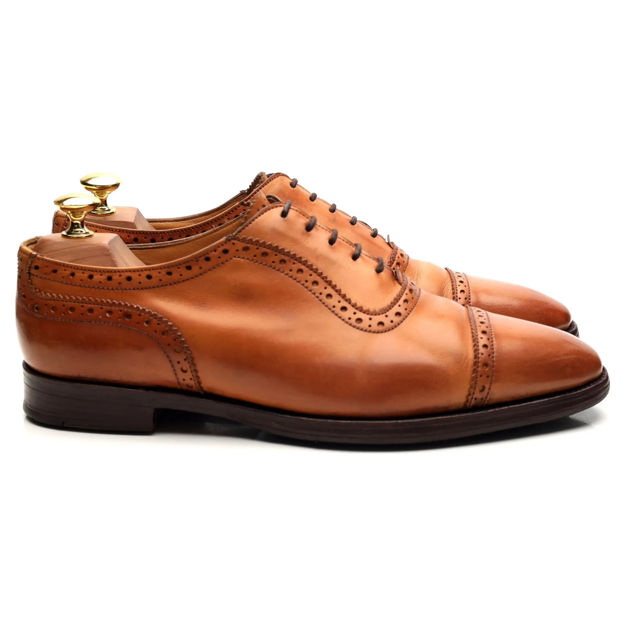 'Belgrave' Tan Brown Leather Oxford UK 8