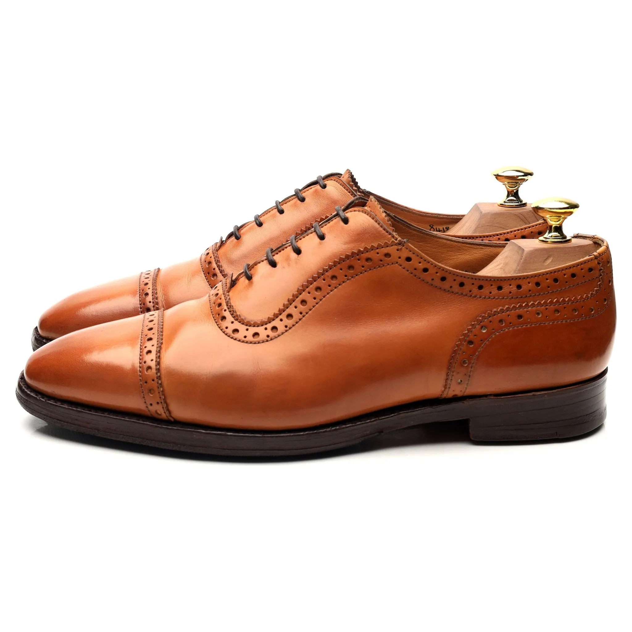 'Belgrave' Tan Brown Leather Oxford UK 8