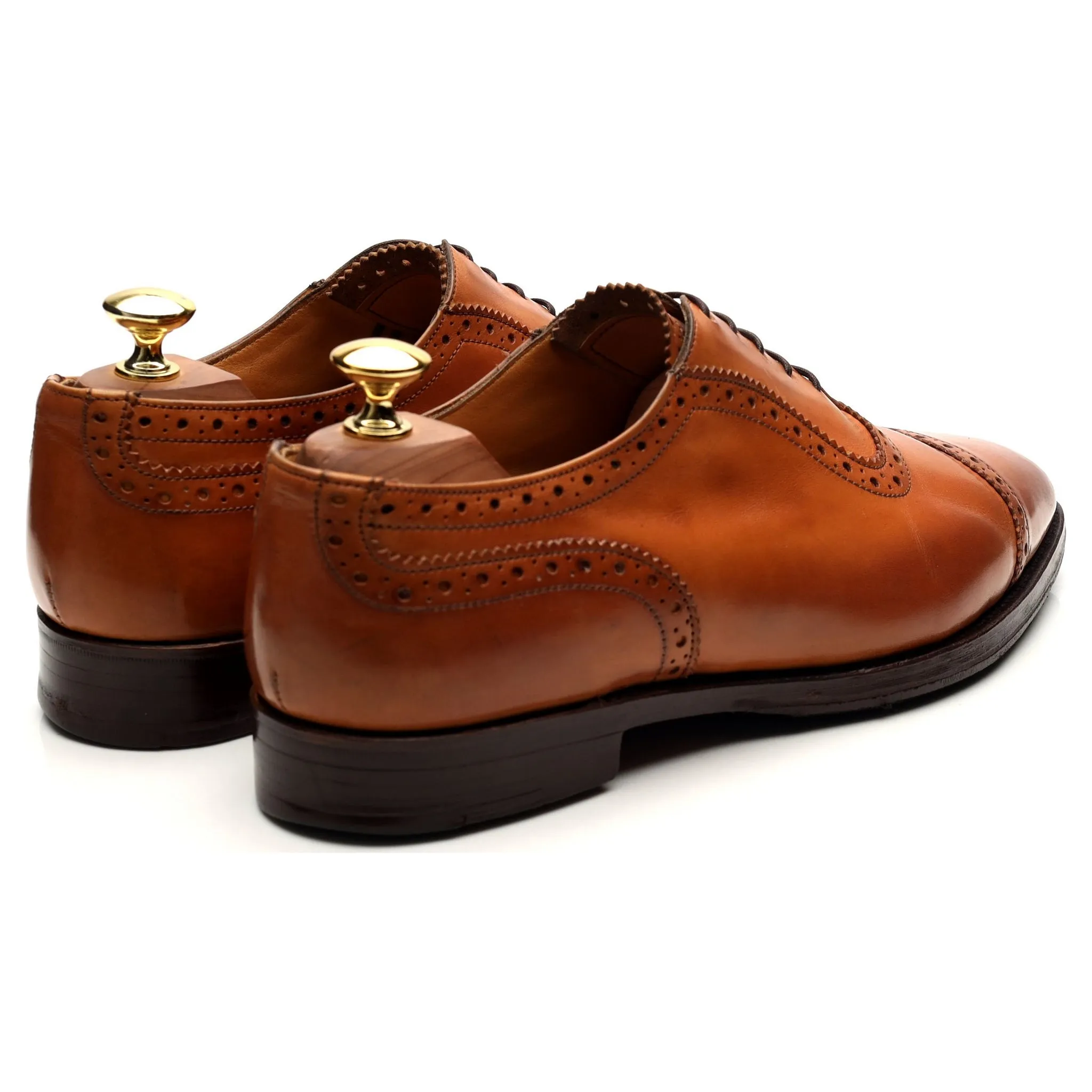 'Belgrave' Tan Brown Leather Oxford UK 8