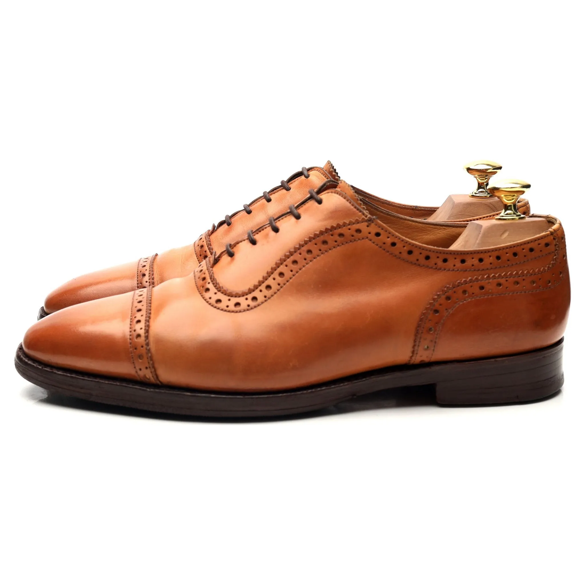 'Belgrave' Tan Brown Leather Oxford UK 8
