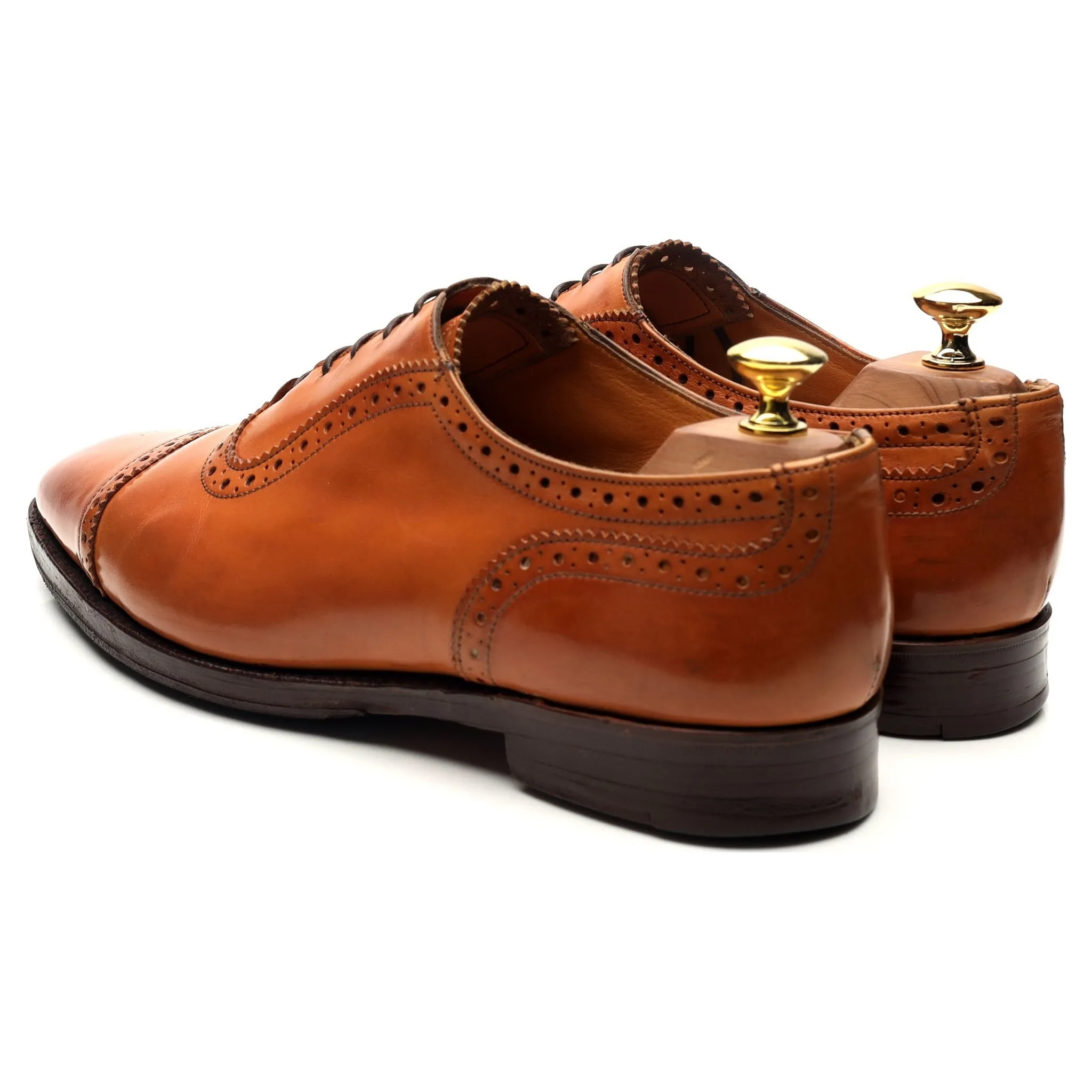 'Belgrave' Tan Brown Leather Oxford UK 8