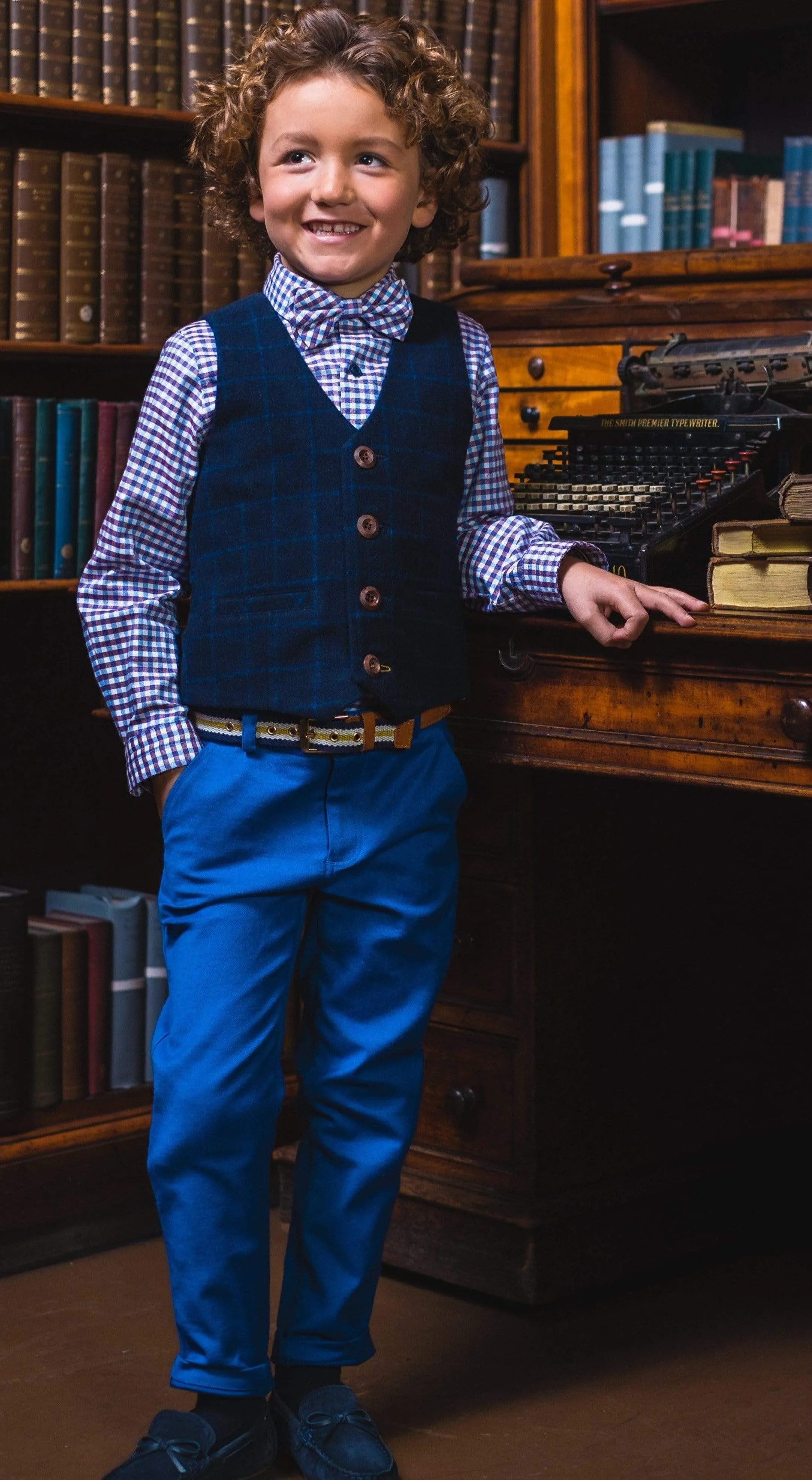 Bertie: Cobalt trouser with braces