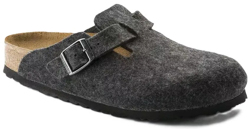 Birkenstock Boston Clog - Anthracite Wool Felt | Comfortable Cork Footbed