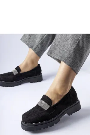 Black moccasins made of eco-suede