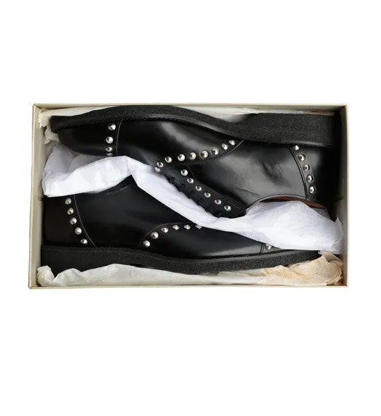 Black Studded Leather Brogue by Comme des Garçons Homme Plus