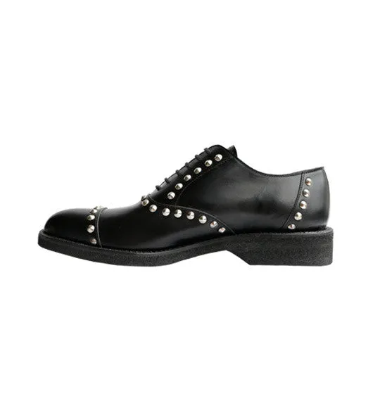 Black Studded Leather Brogue by Comme des Garçons Homme Plus