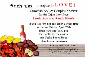BOILED CRAWFISH ON TABLE CUSTOM INVITATION