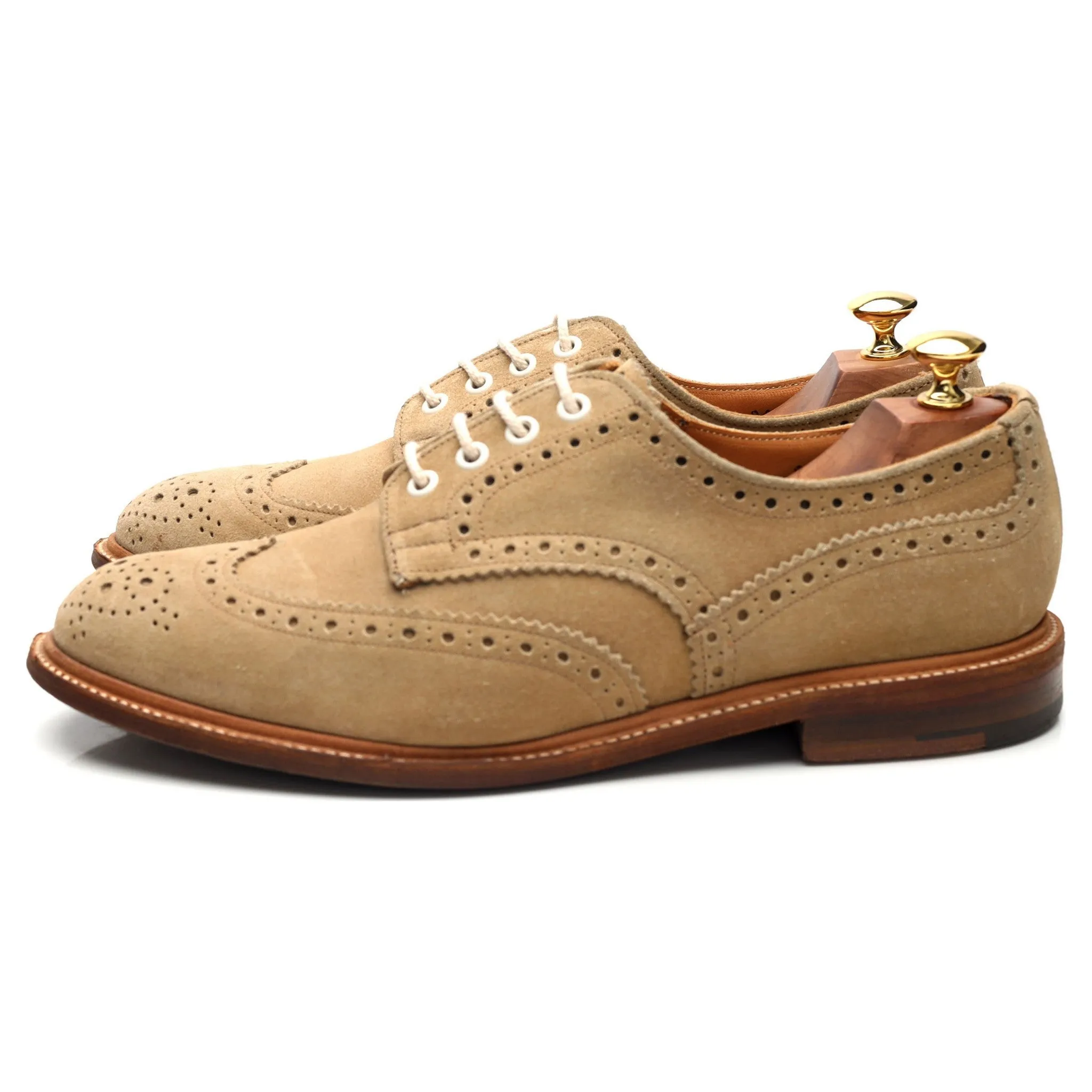 'Bourton' Beige Suede Derby Brogue UK 9