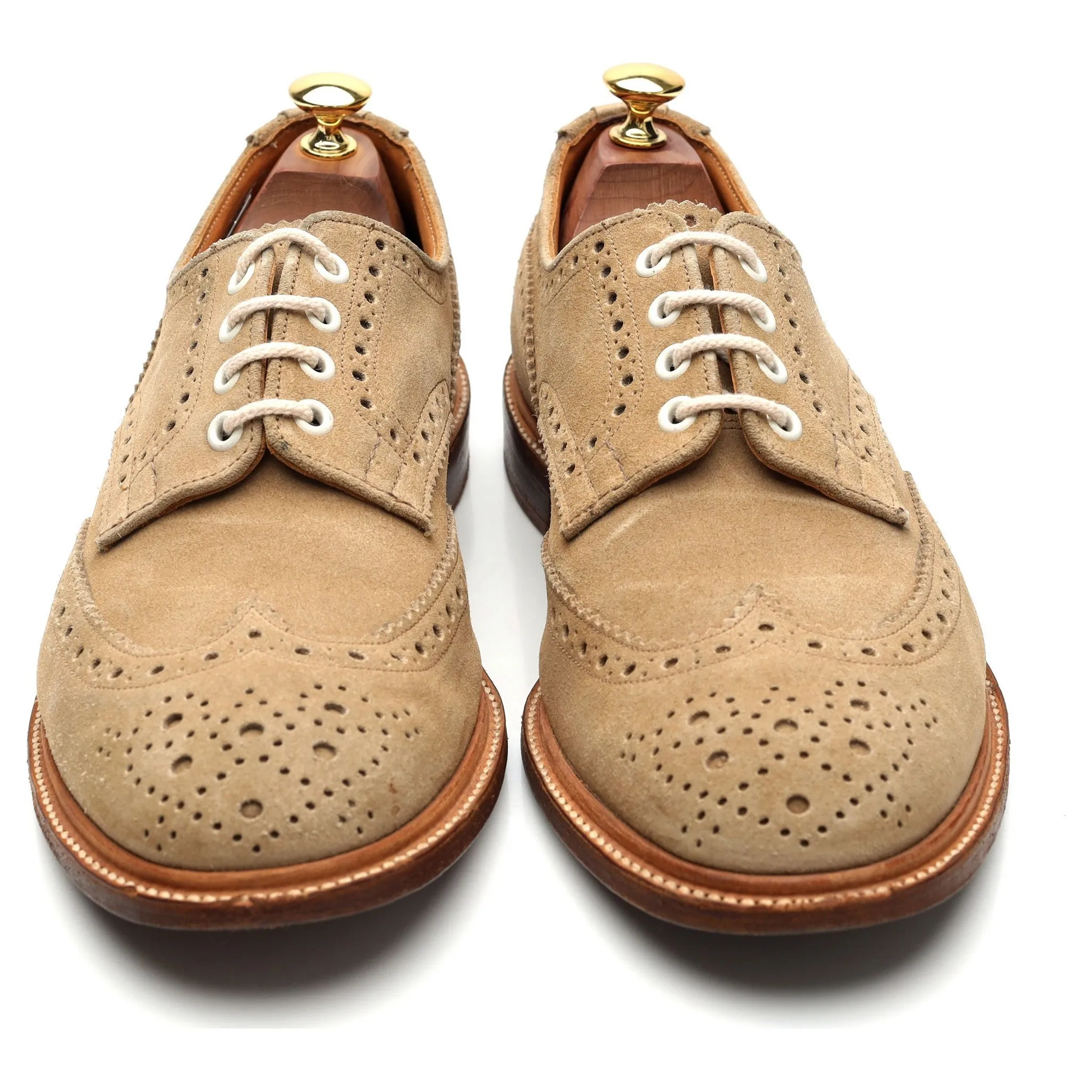 'Bourton' Beige Suede Derby Brogue UK 9