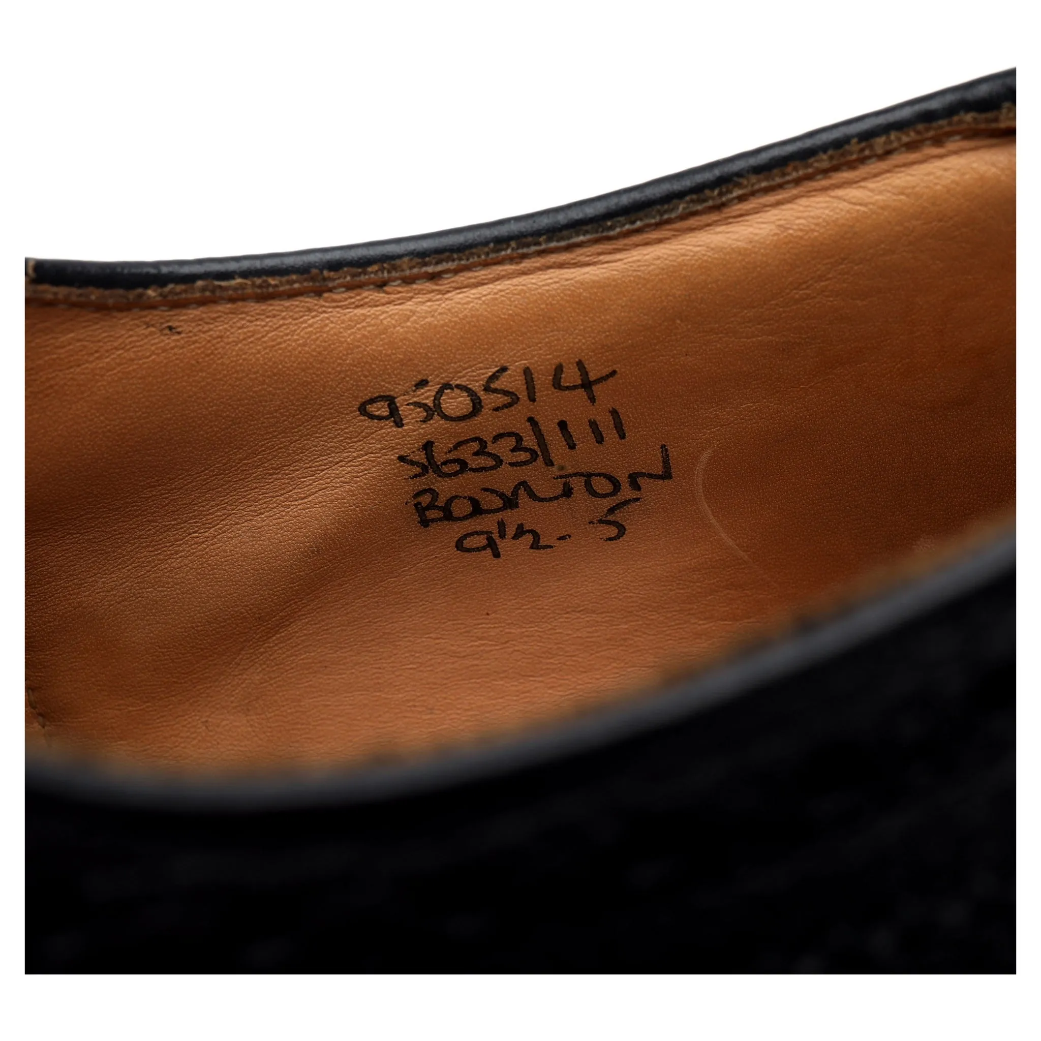 'Bourton' Black Grain Leather Derby Brogue UK 9.5