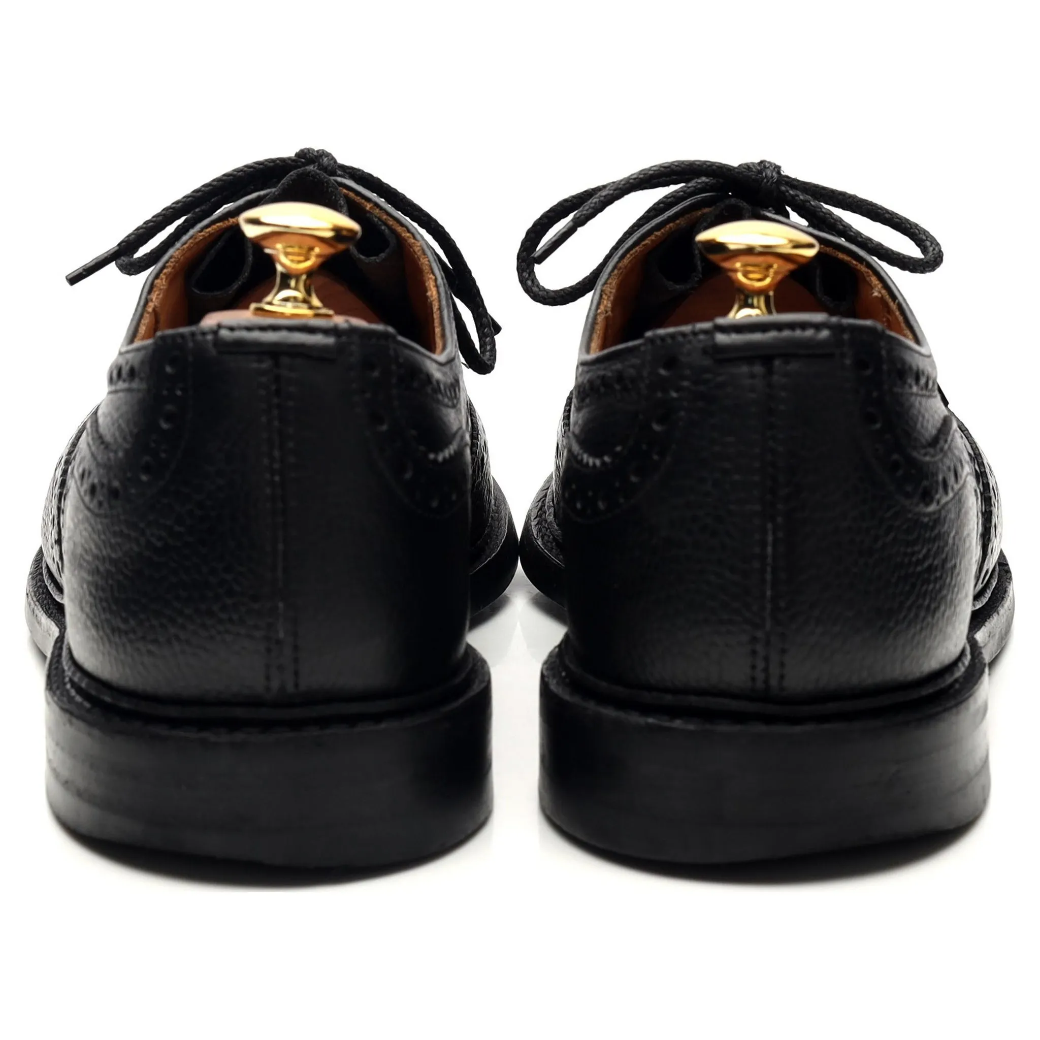 'Bourton' Black Grain Leather Derby Brogue UK 9.5
