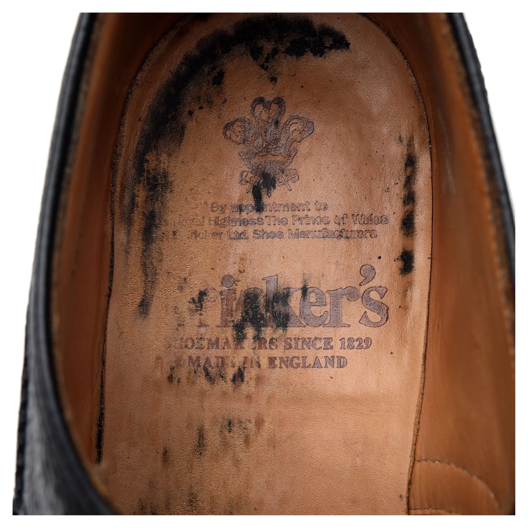 'Bourton' Black Grain Leather Derby Brogue UK 9.5