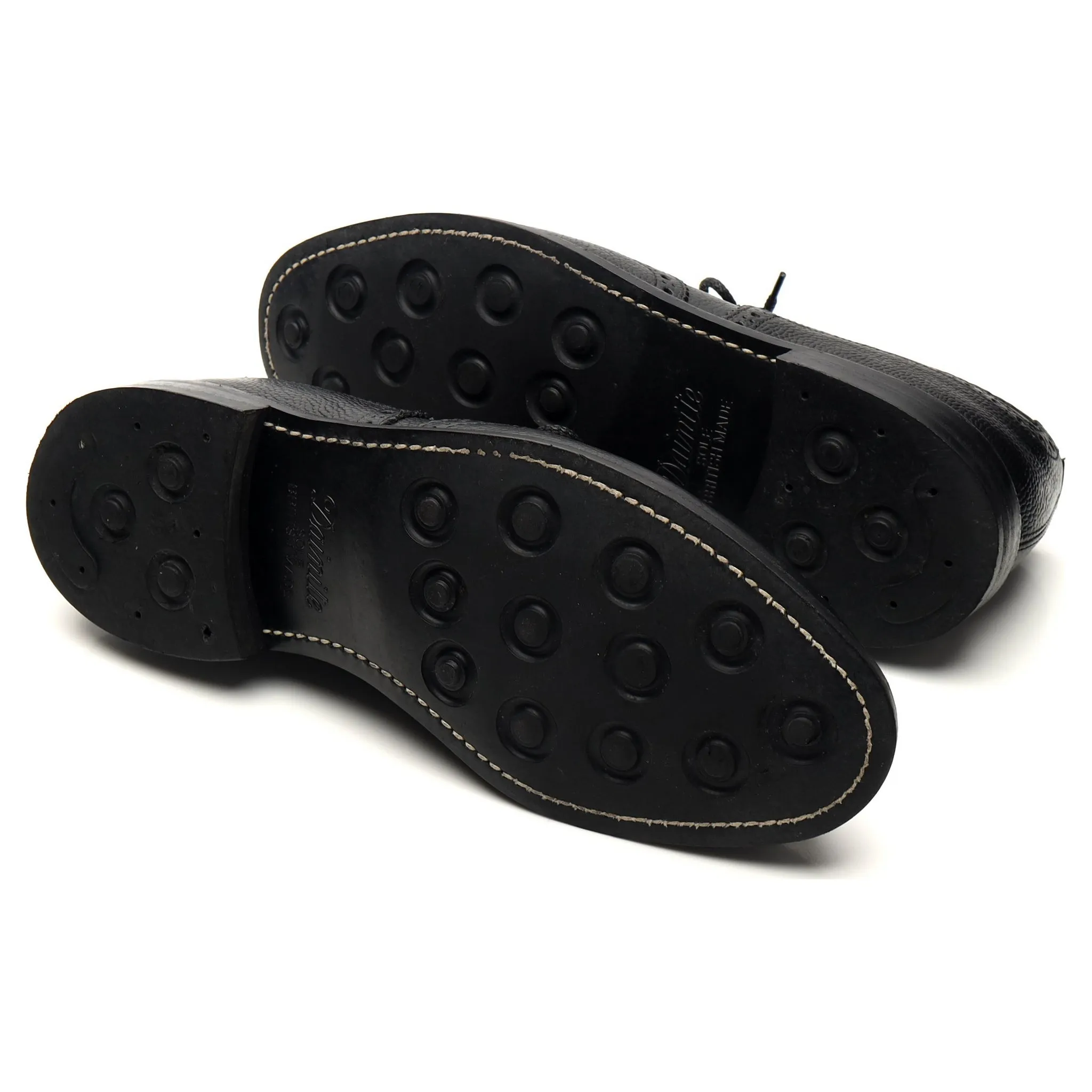 'Bourton' Black Grain Leather Derby Brogue UK 9.5