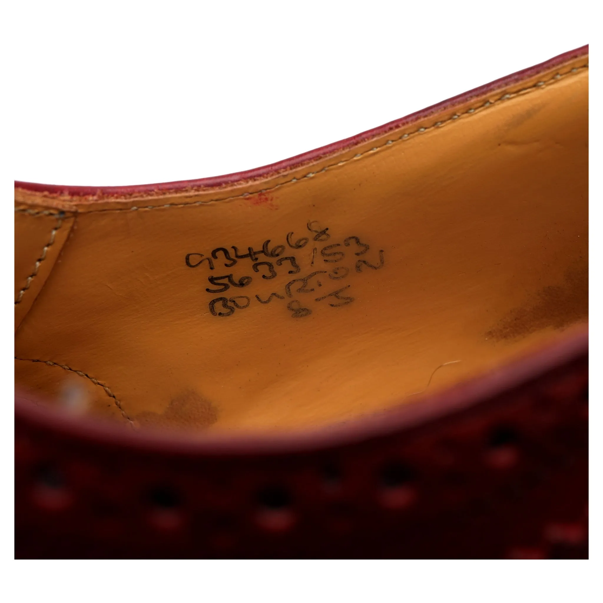 'Bourton' Red Leather Derby Brogue UK 8