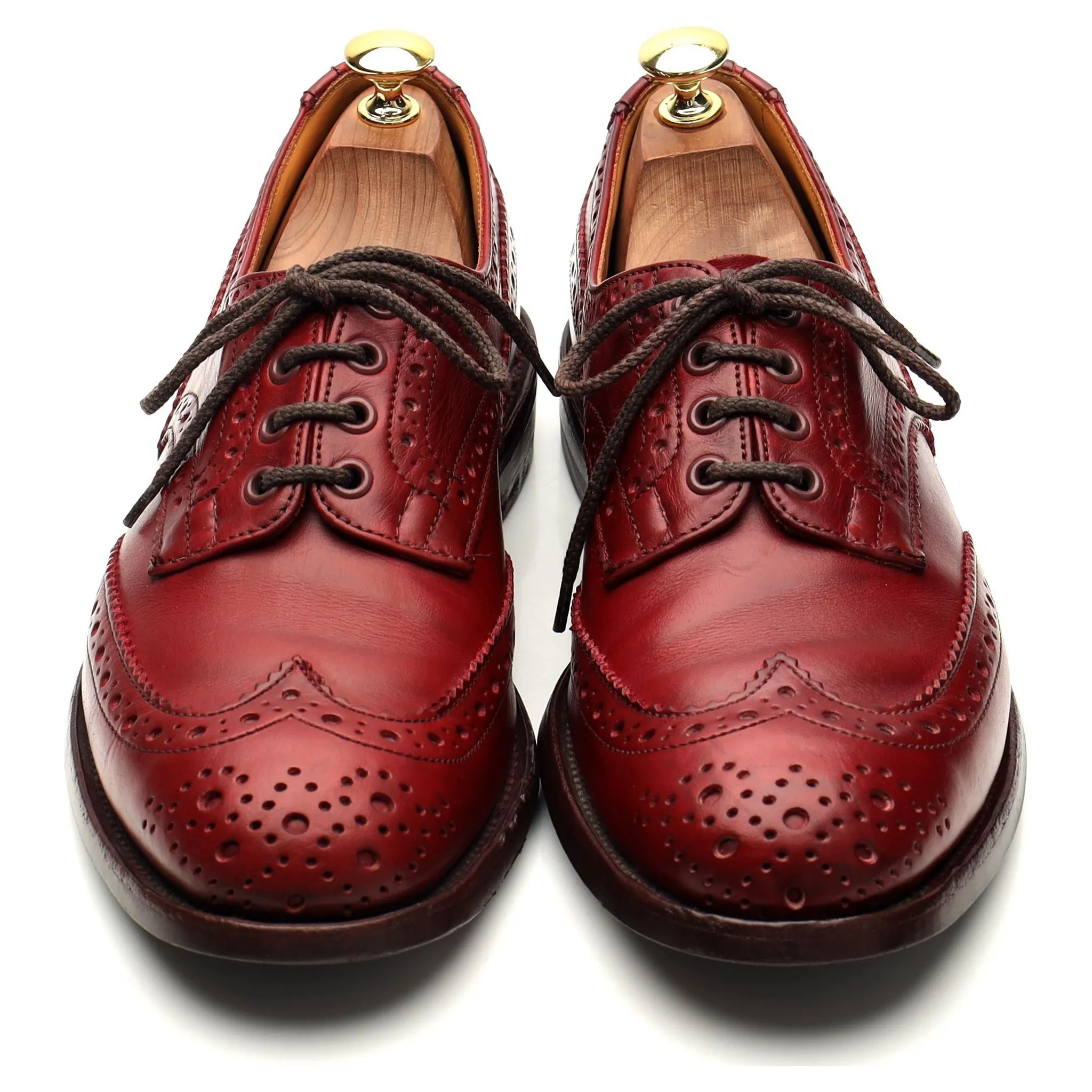'Bourton' Red Leather Derby Brogue UK 8