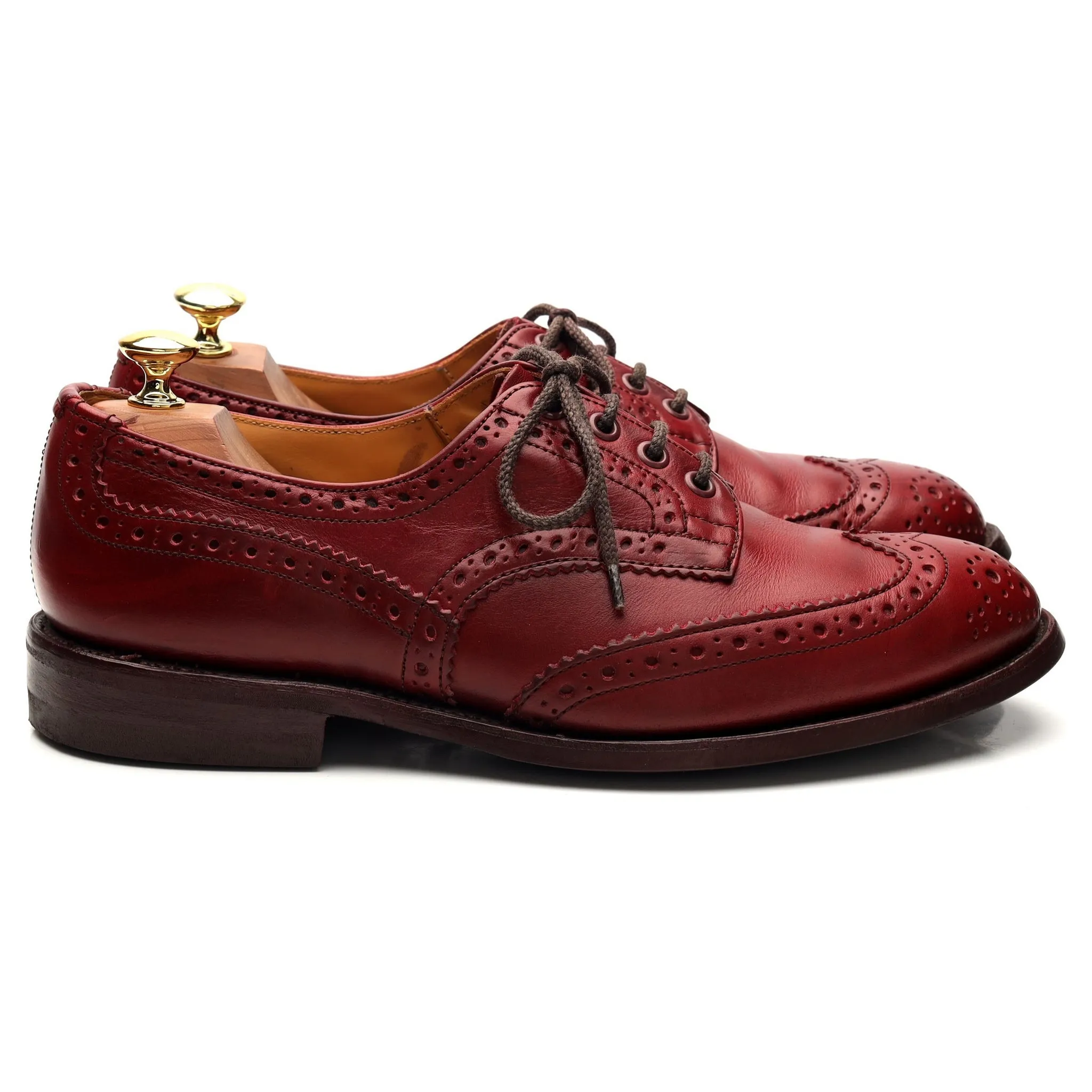 'Bourton' Red Leather Derby Brogue UK 8