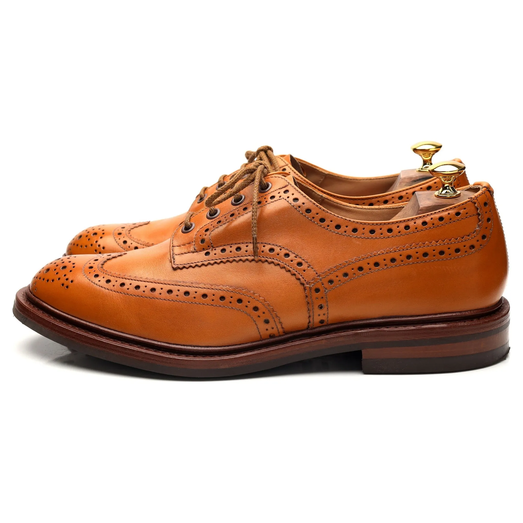 'Bourton' Tan Brown Leather Derby Brogue UK 10.5