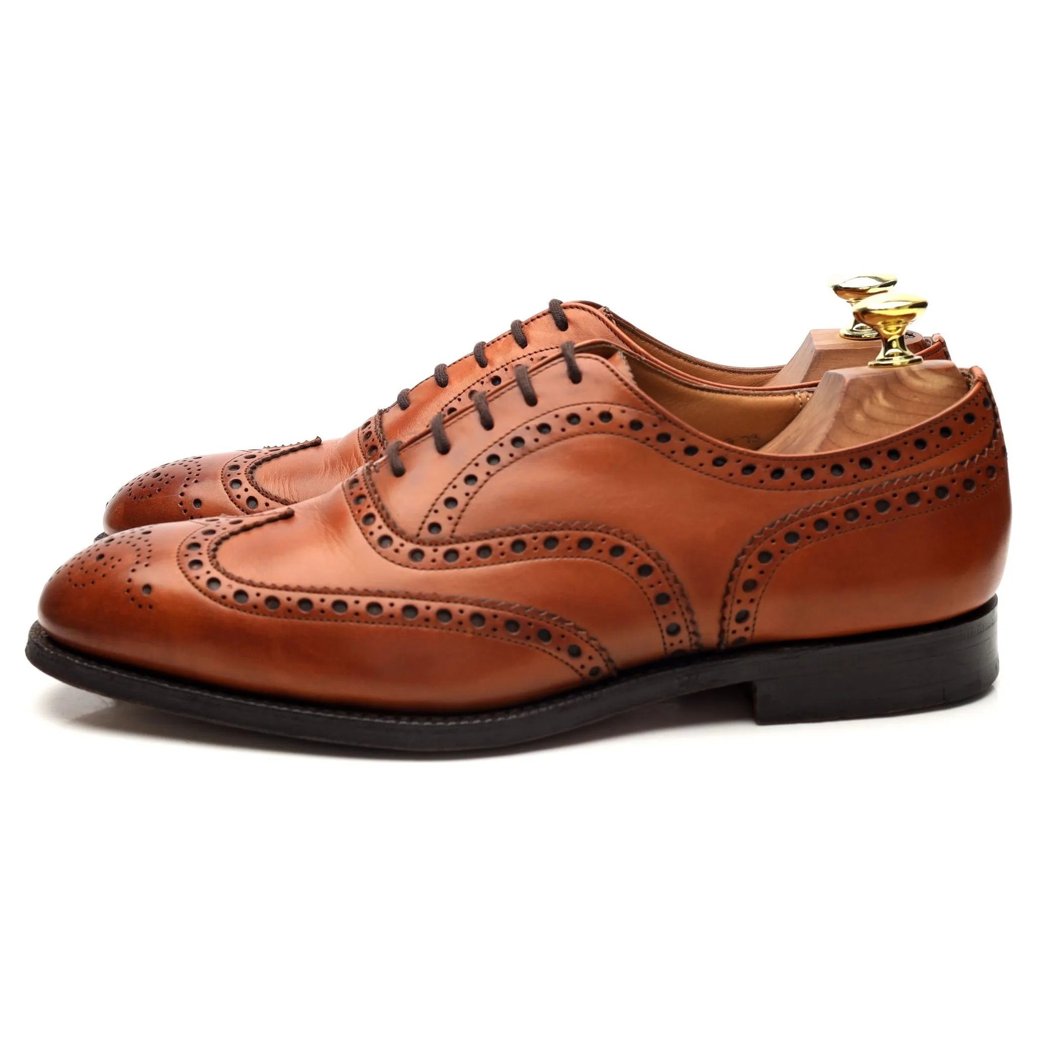 'Brisbane' Tan Brown Leather Oxford Brogues UK 8 G