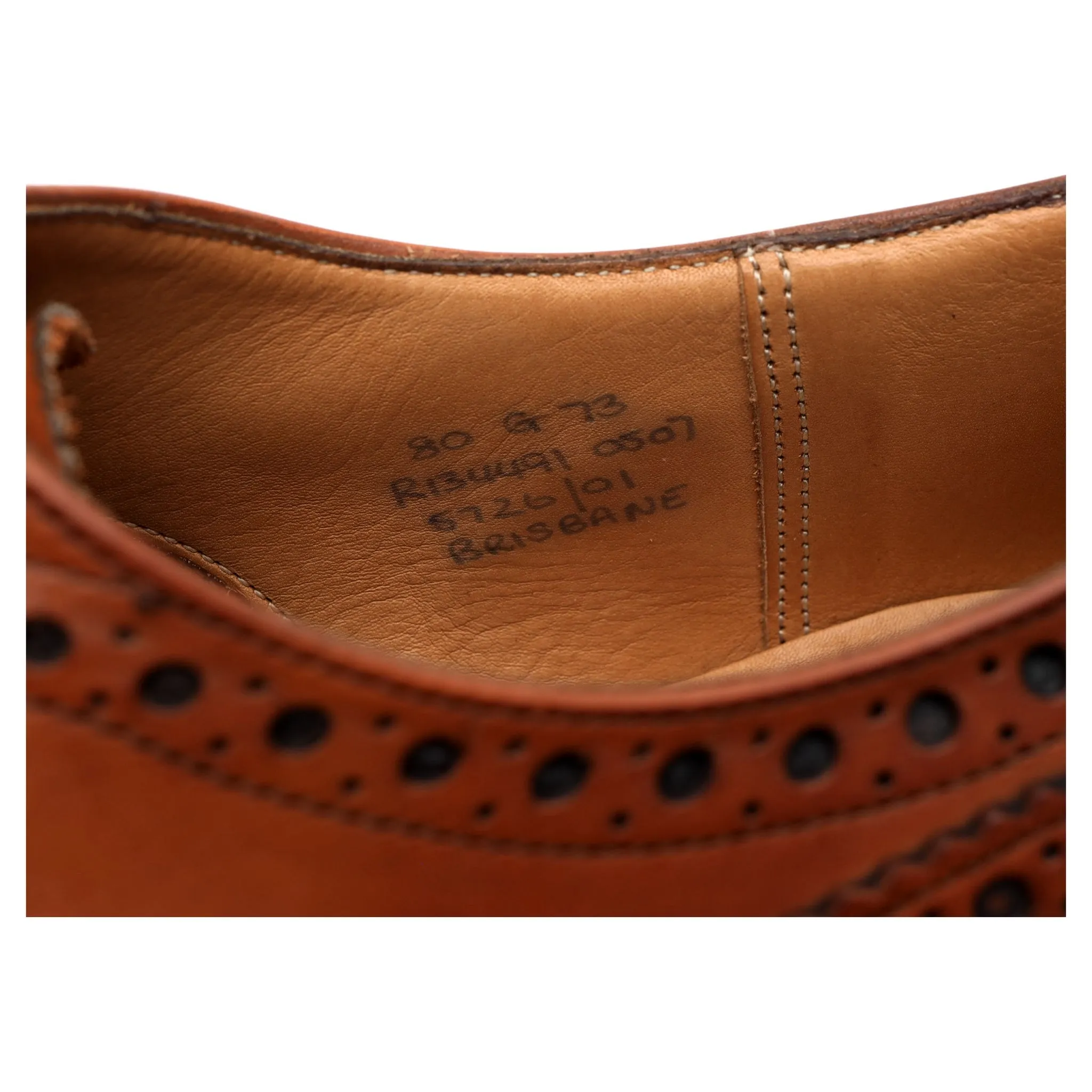 'Brisbane' Tan Brown Leather Oxford Brogues UK 8 G