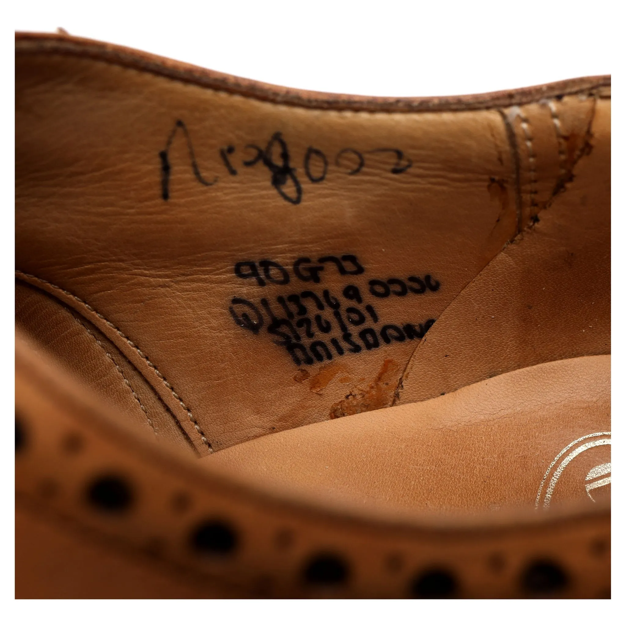 'Brisbane' Tan Brown Leather Oxford Brogues UK 9 G