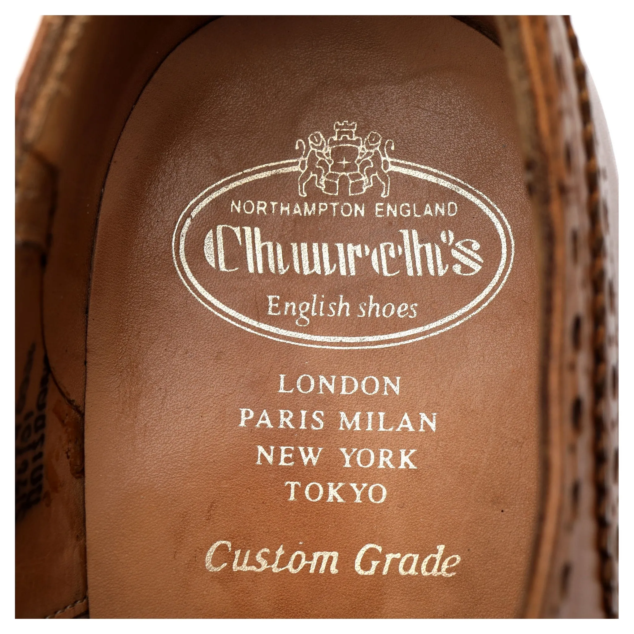 'Brisbane' Tan Brown Leather Oxford Brogues UK 9 G