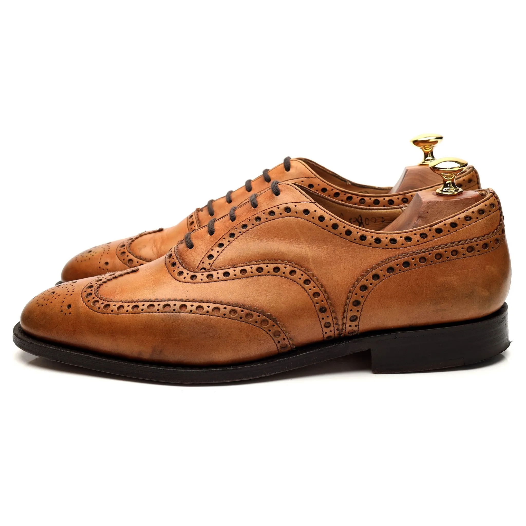 'Brisbane' Tan Brown Leather Oxford Brogues UK 9 G