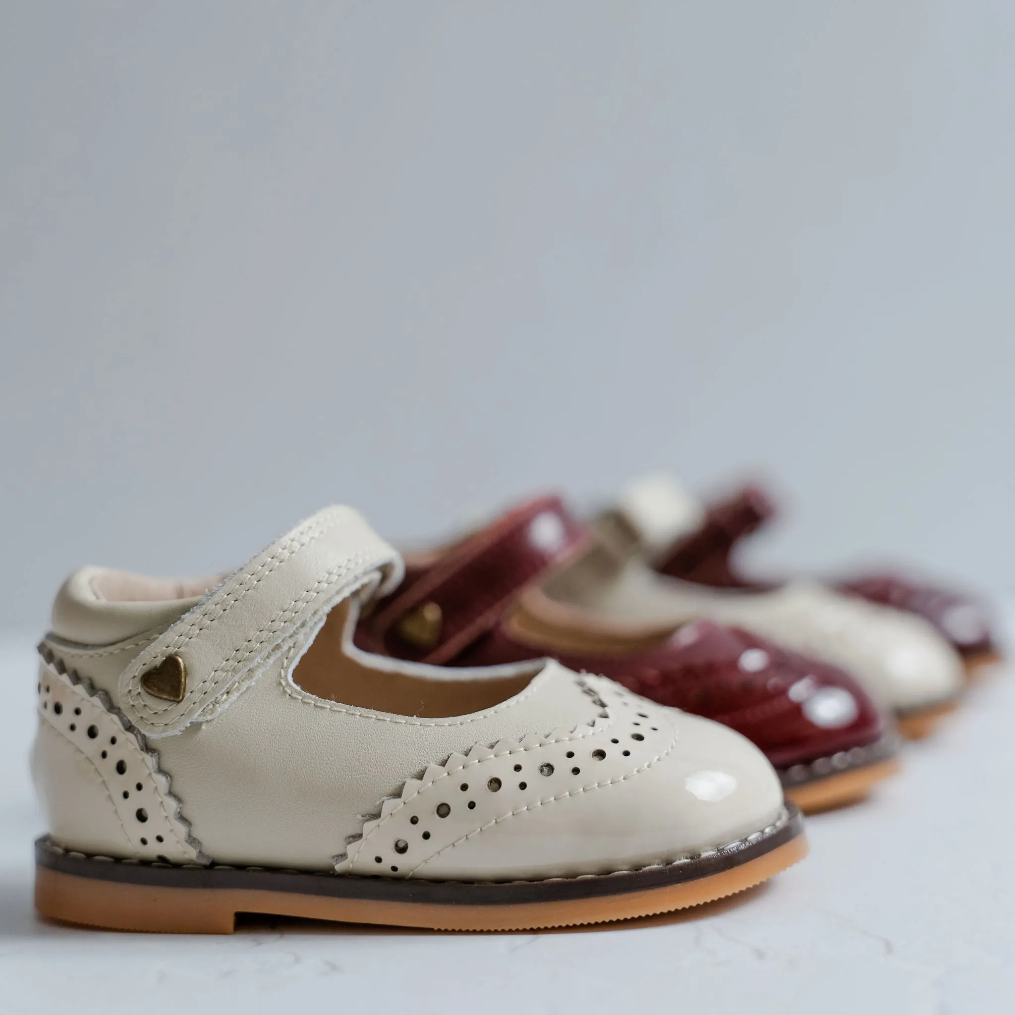 Brogue Mary Janes - Nude