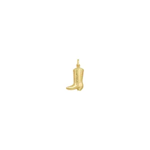 Brogue Saddle Vamp Cowboy Western Boot Pendant (14K)