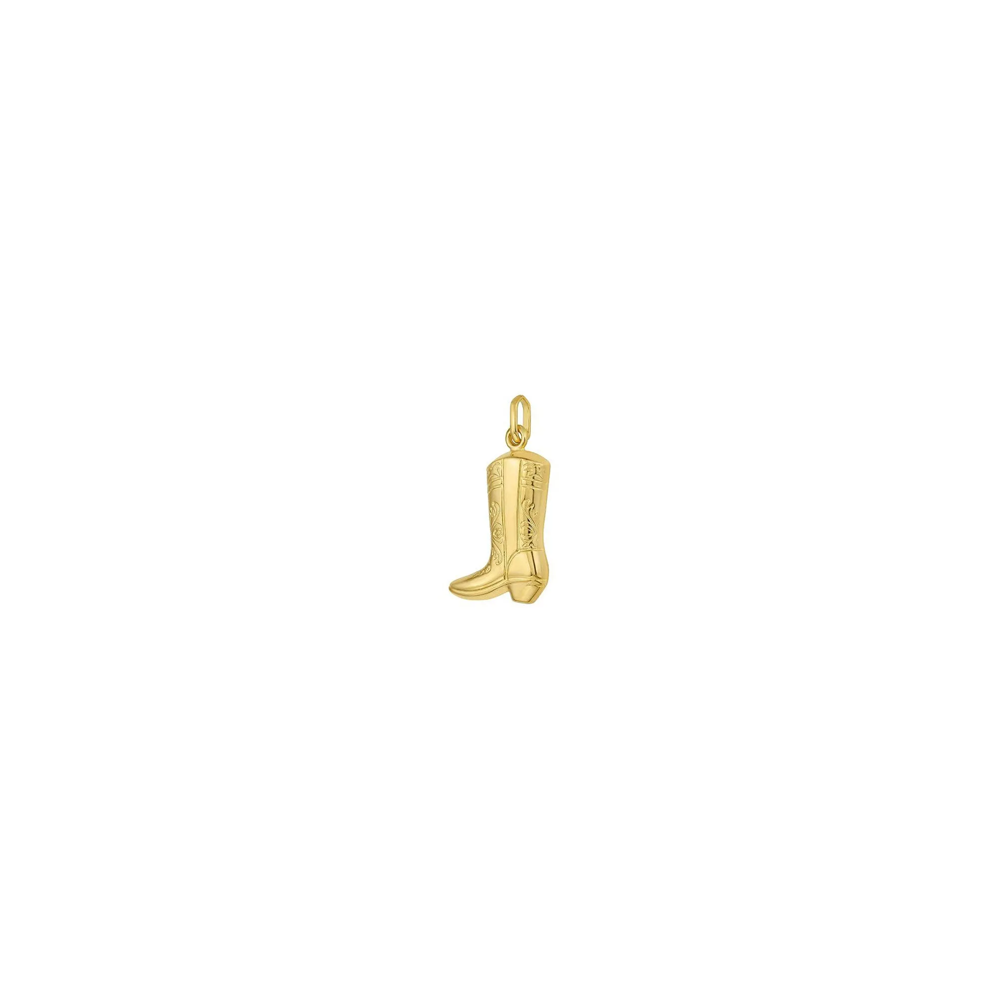 Brogue Saddle Vamp Cowboy Western Boot Pendant (14K)