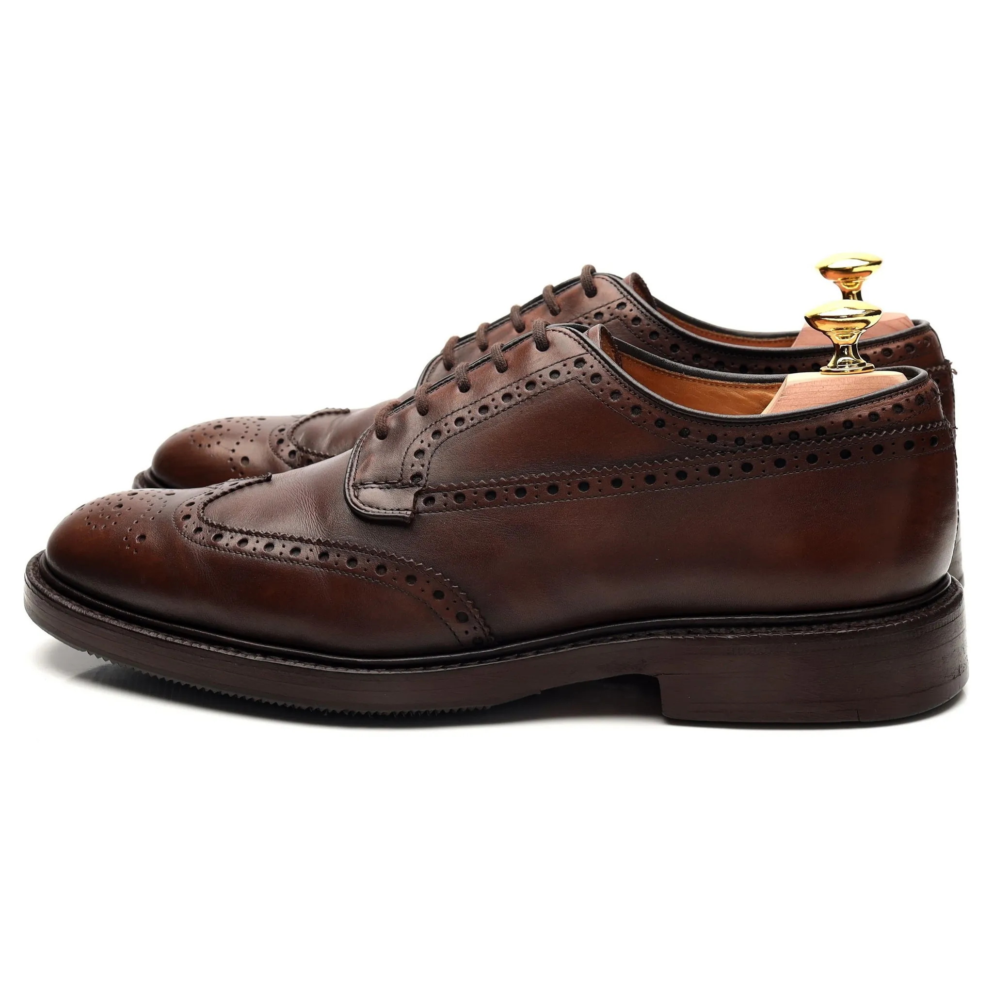 'Brookland' Brown Leather Derby Brogue UK 7 F