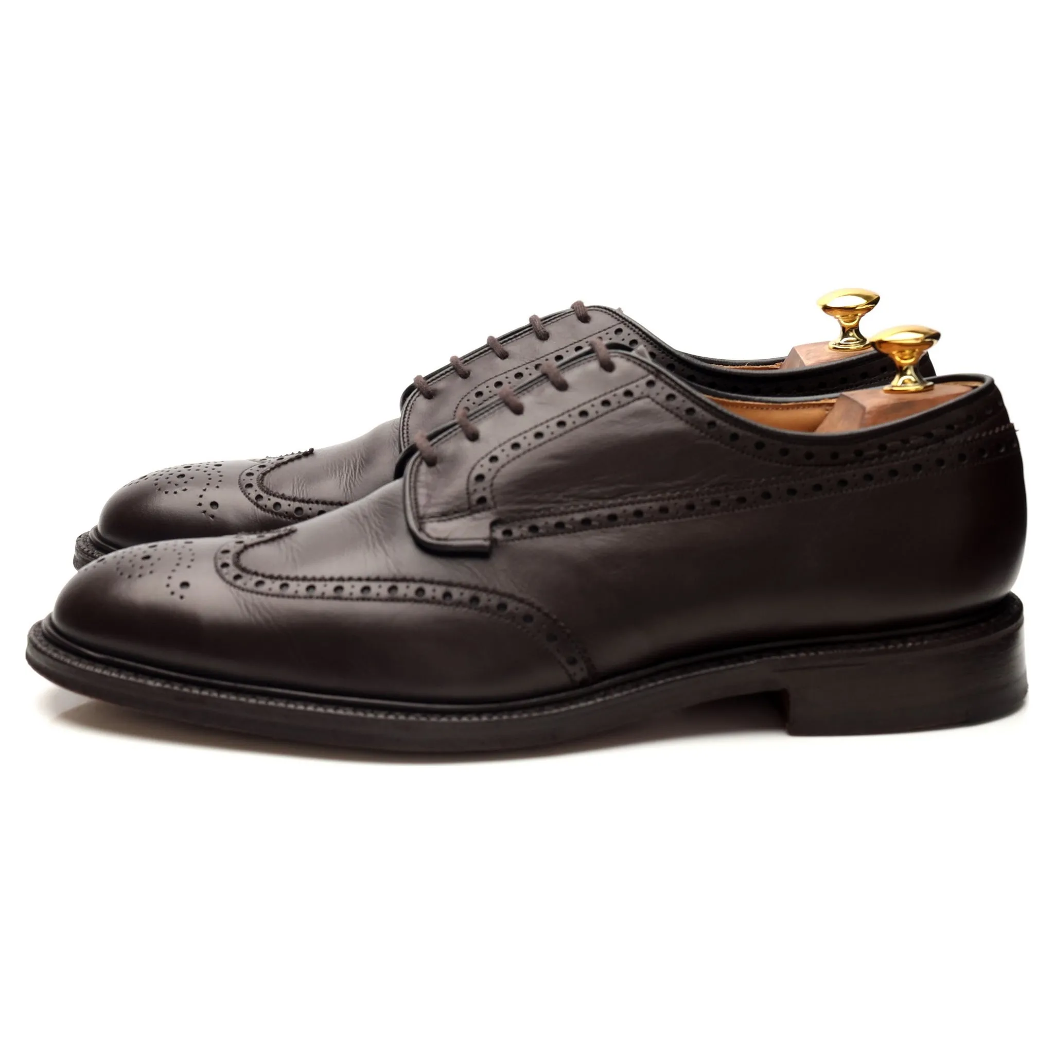 'Brookland' Dark Brown Leather Derby Brogue UK 11.5 F