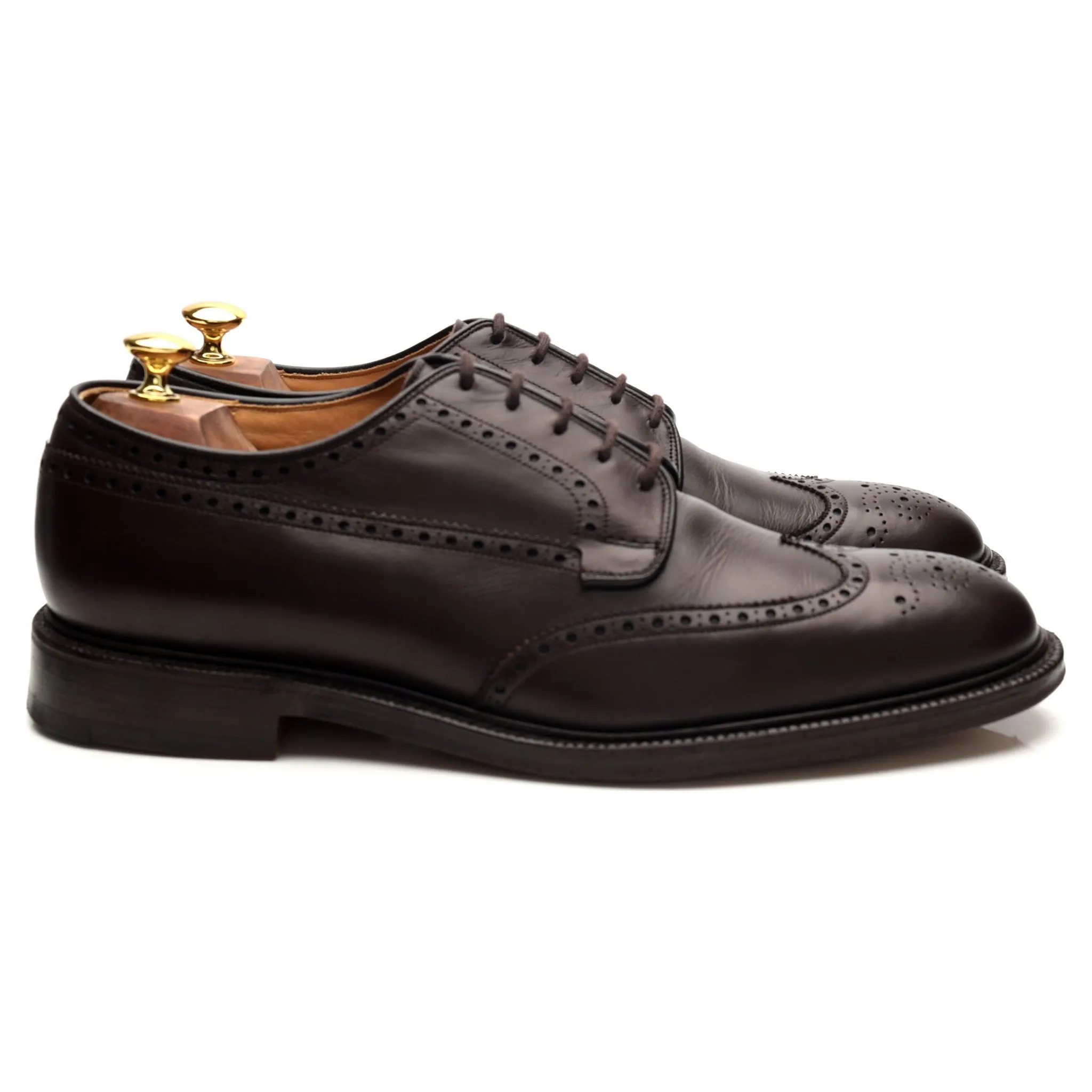 'Brookland' Dark Brown Leather Derby Brogue UK 11.5 F