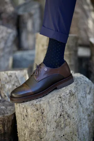 Brown Toe Brogue Derby Laces