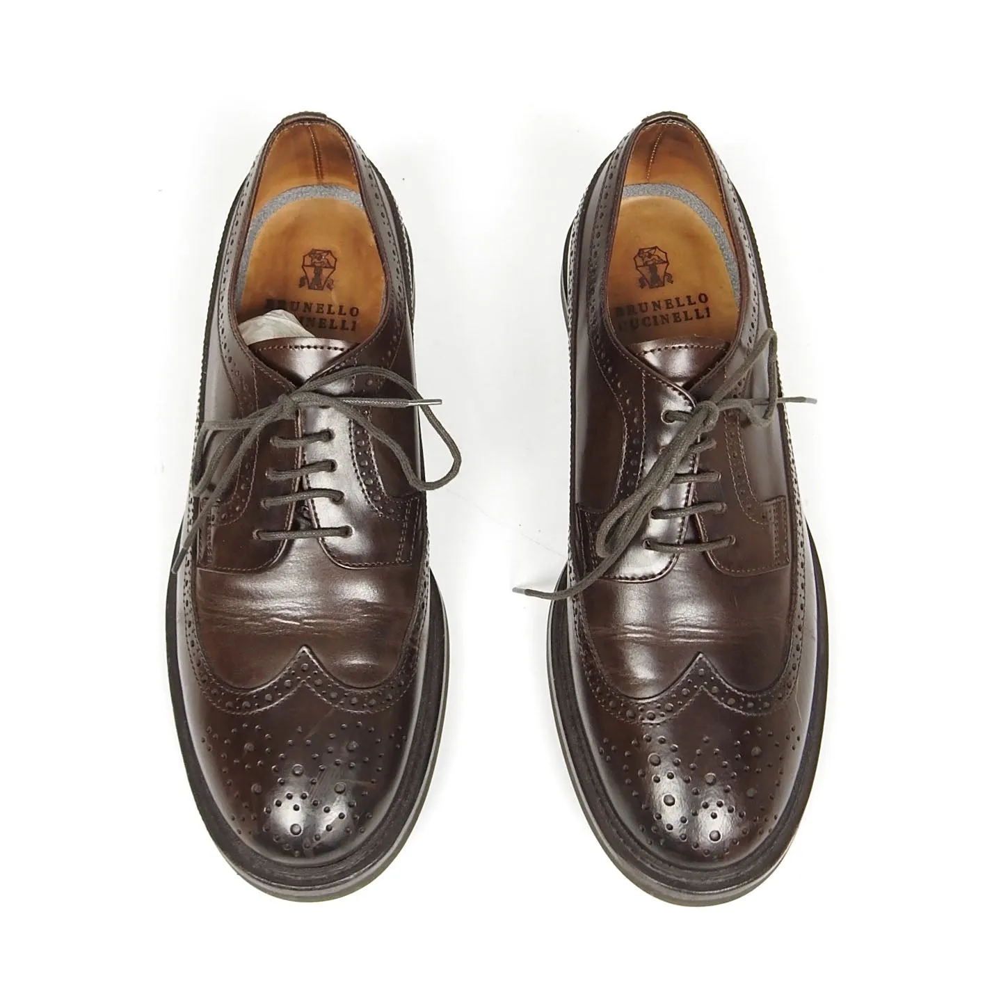 Brunello Cucinelli Brown Leather Brogue Size 42.5