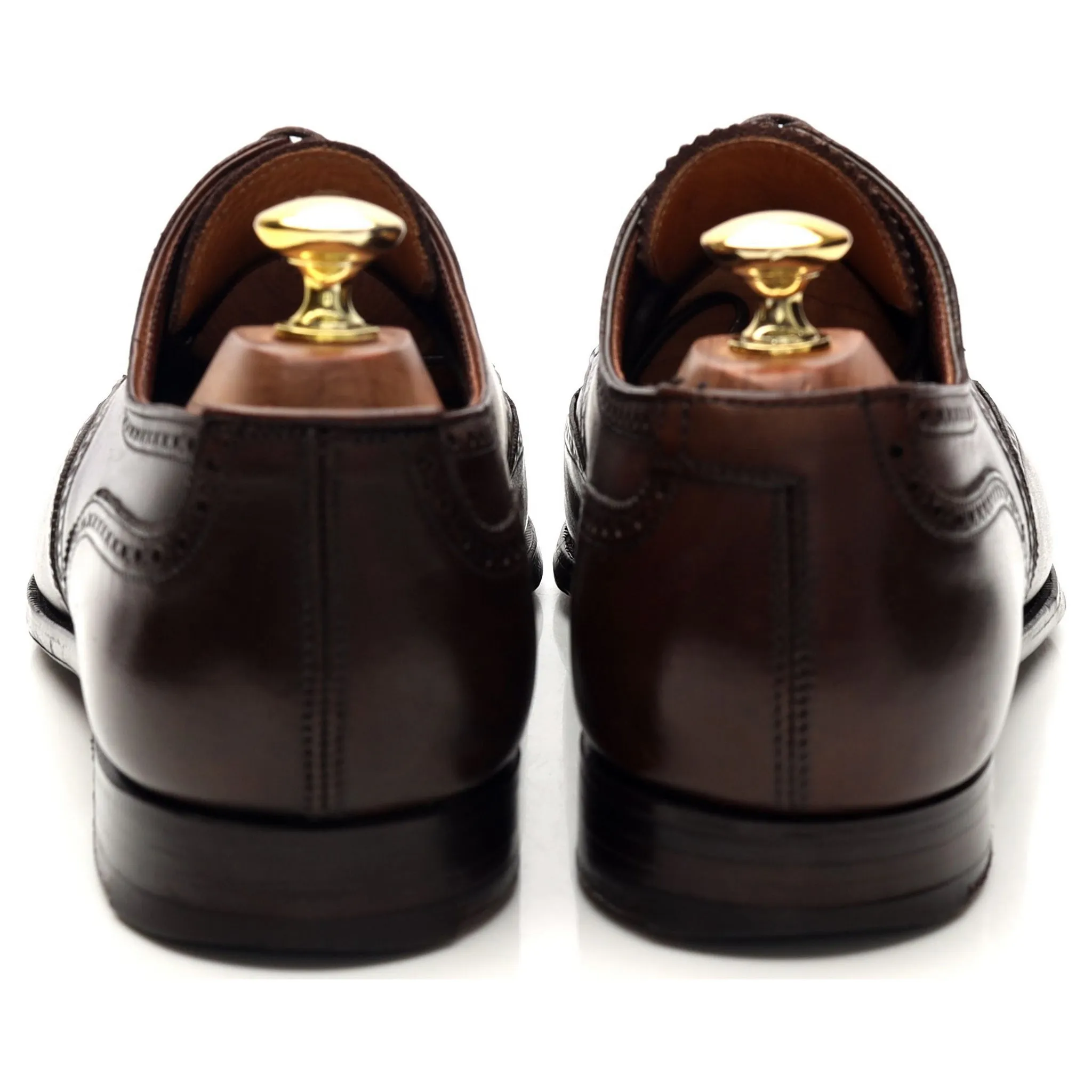 'Brunswick' Dark Brown Leather Derby Brogue UK 8 E