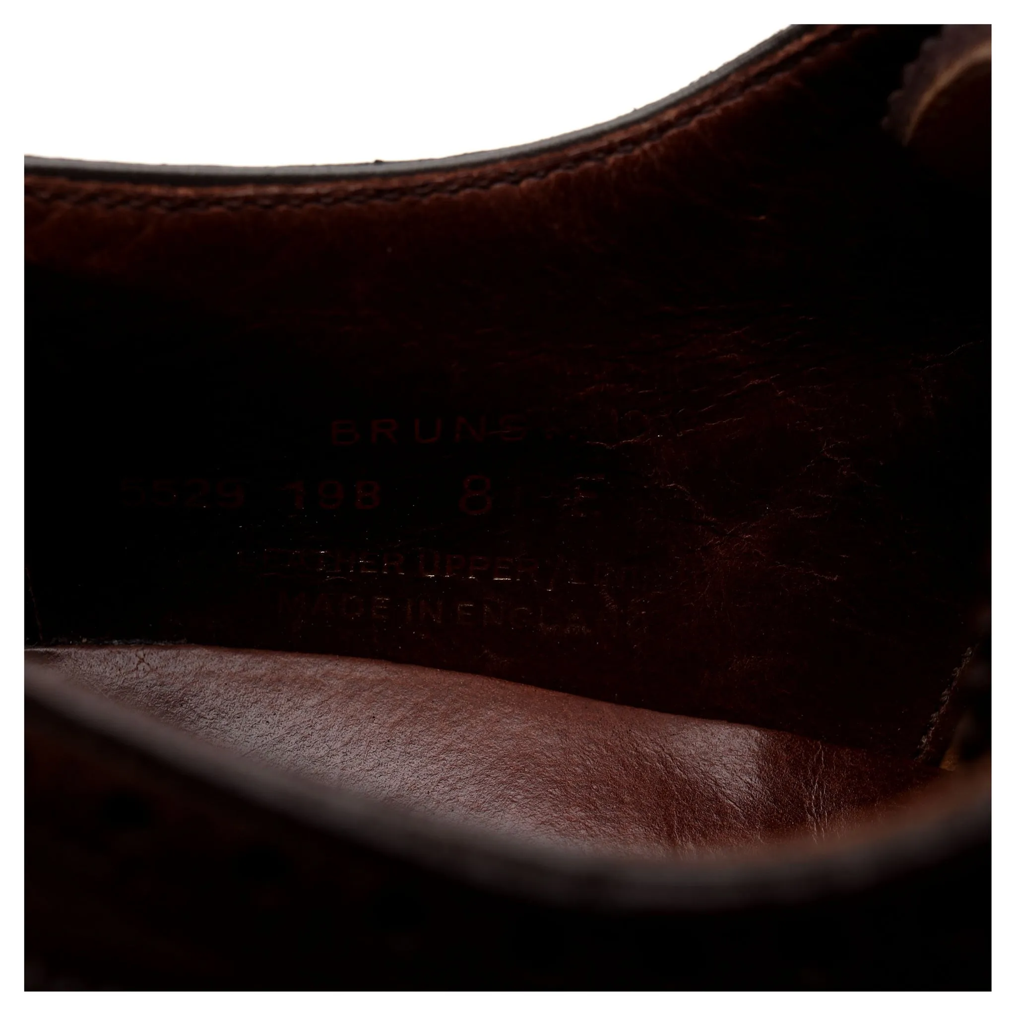 'Brunswick' Dark Brown Leather Derby Brogue UK 8 E