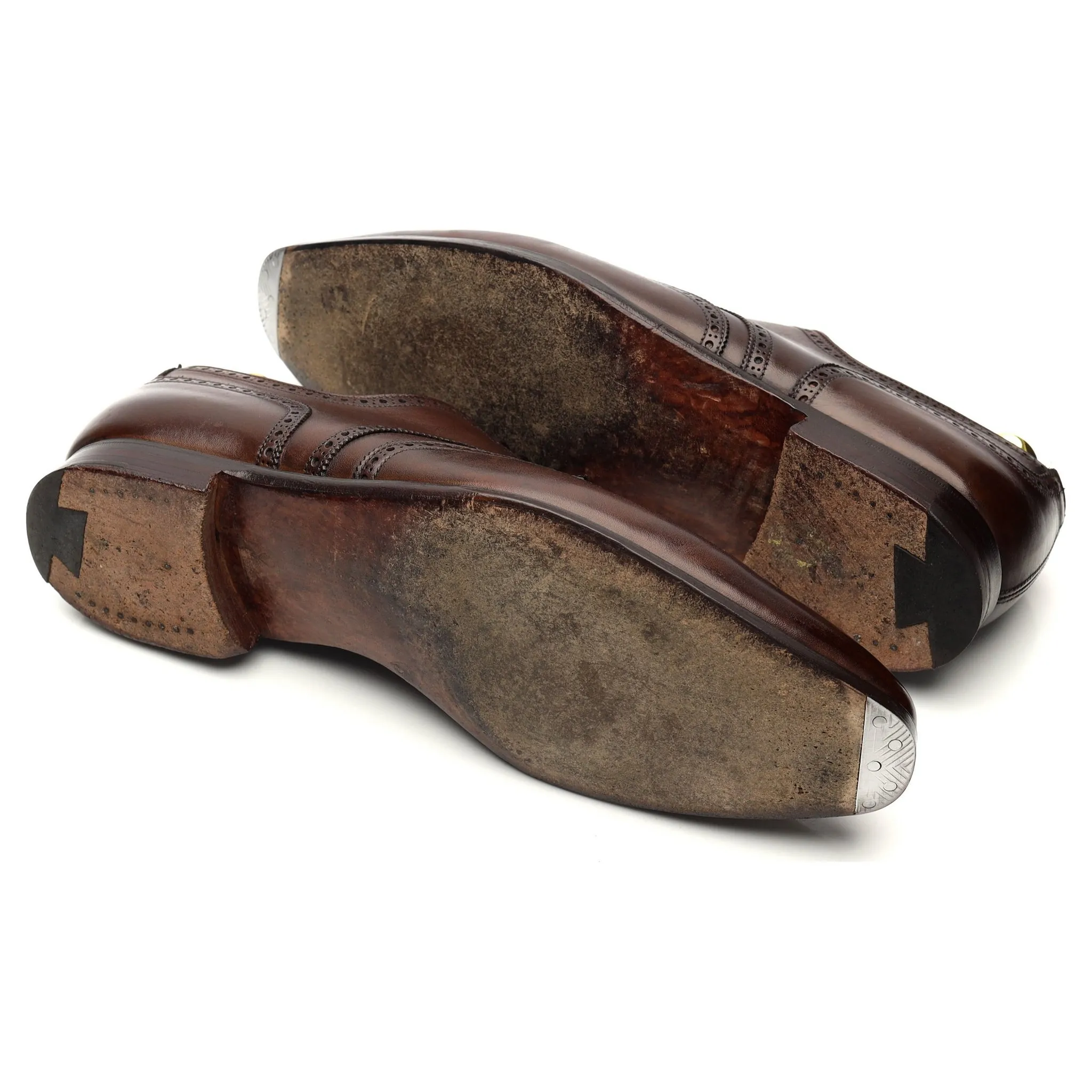 'Brunswick' Dark Brown Leather Derby Brogue UK 8 E