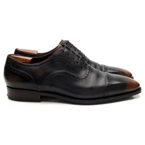 'Bucy' Two Tone Black & Brown Leather Oxford Brogue UK 8.5