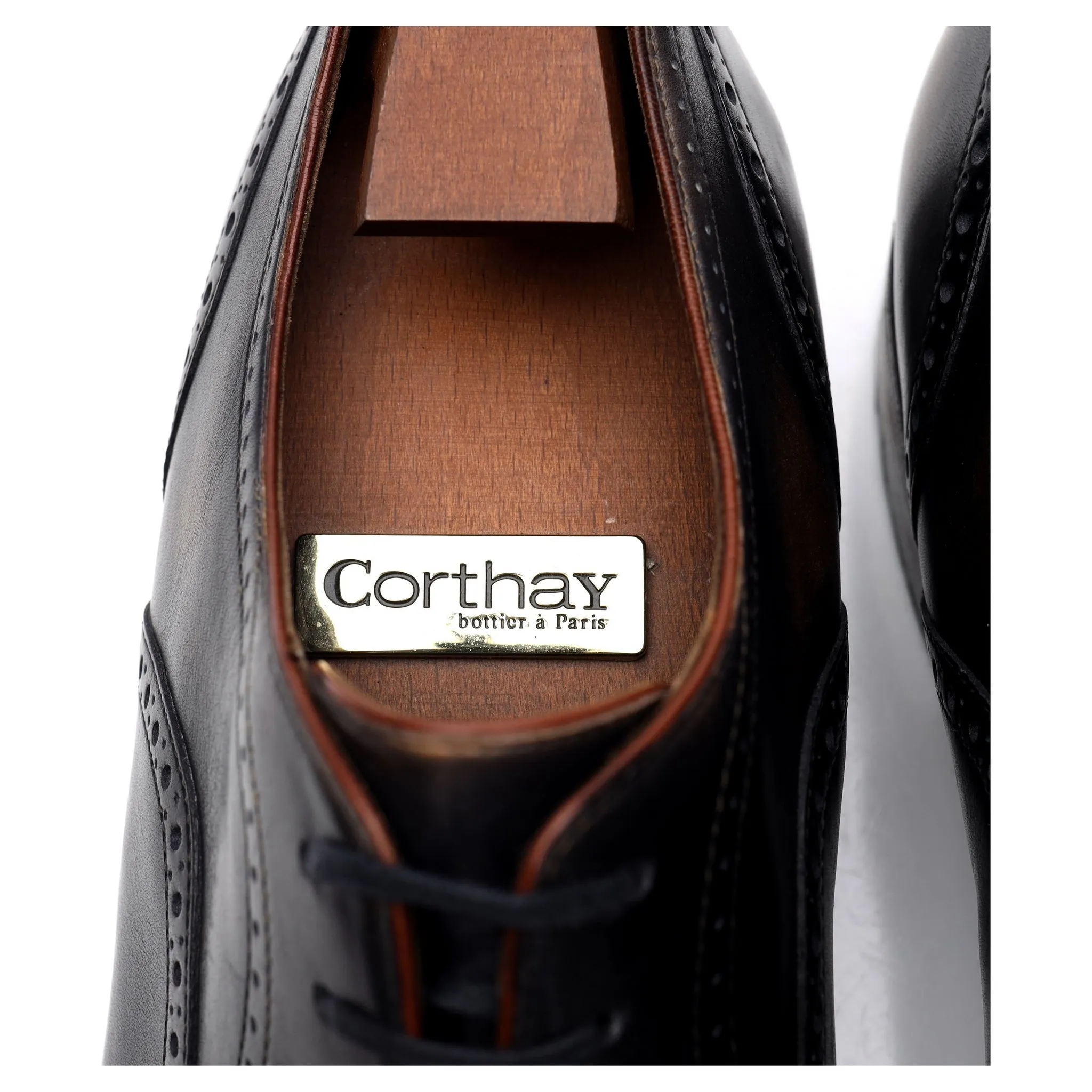 'Bucy' Two Tone Black & Brown Leather Oxford Brogue UK 8.5