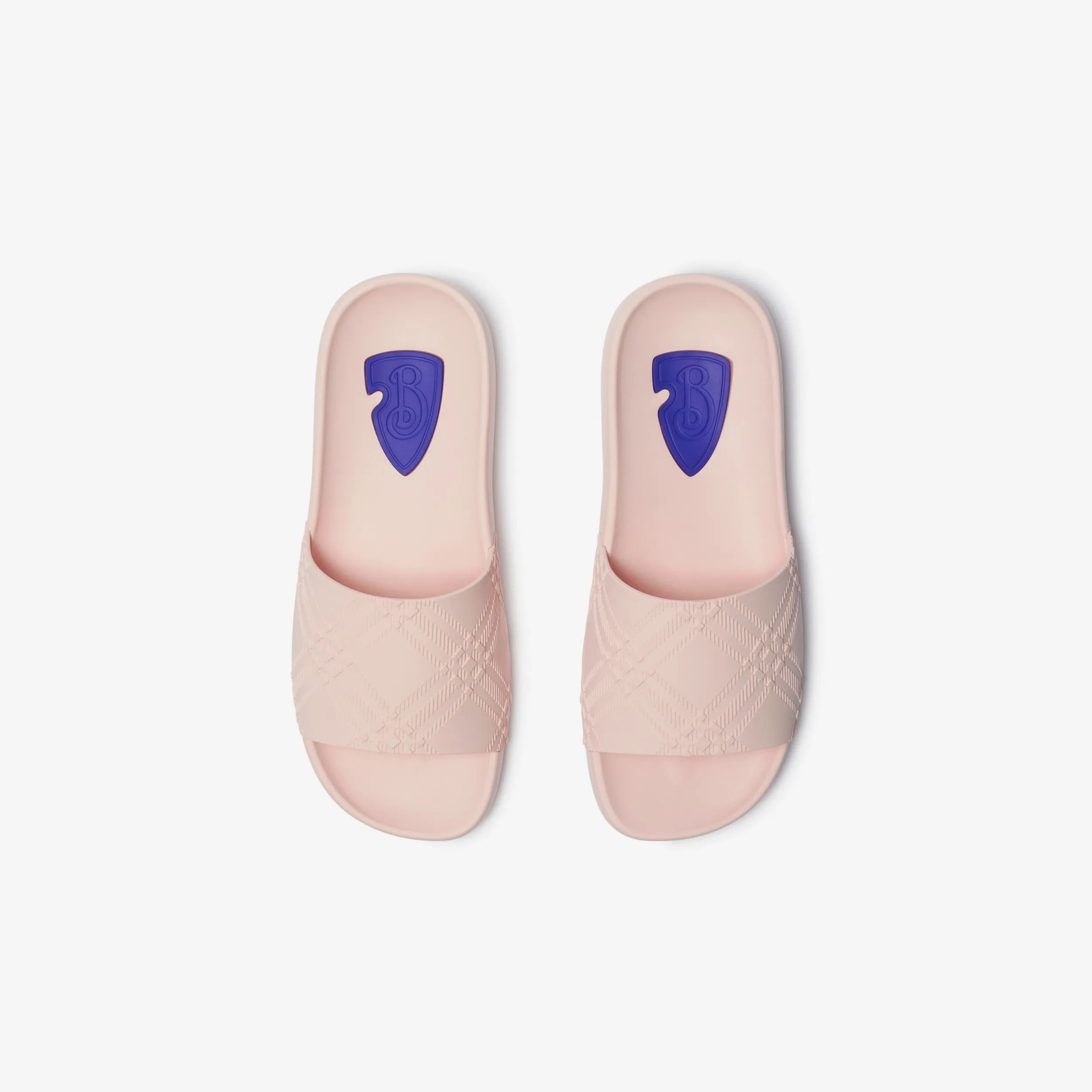 Burberry Embossed Check Dive Slides in Gloss