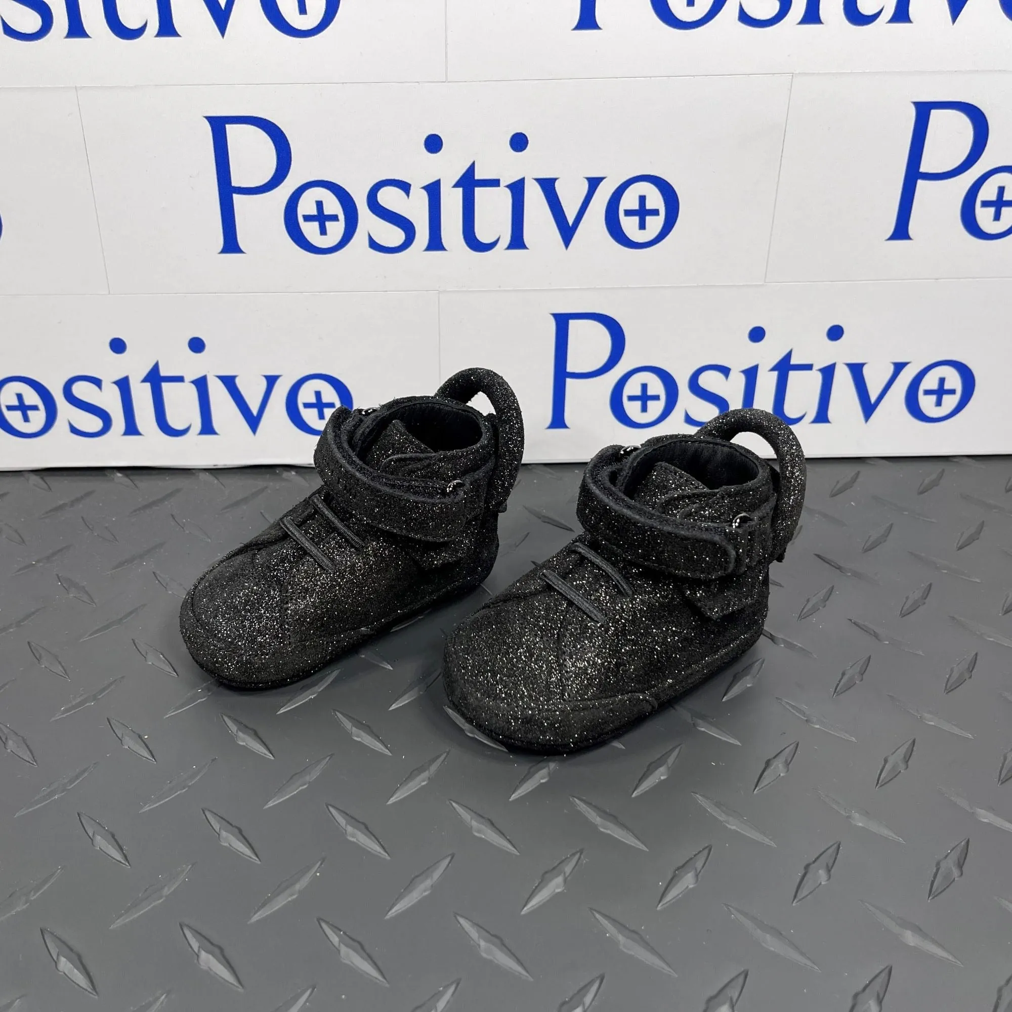 Buscemi 100MM Baby Gleam Black Leather Sneakers