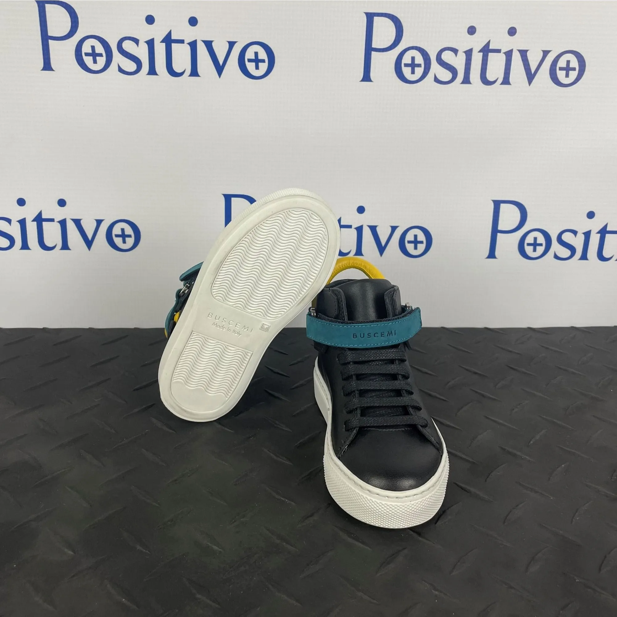 Buscemi 100MM Kid Black Trio Leather Sneakers