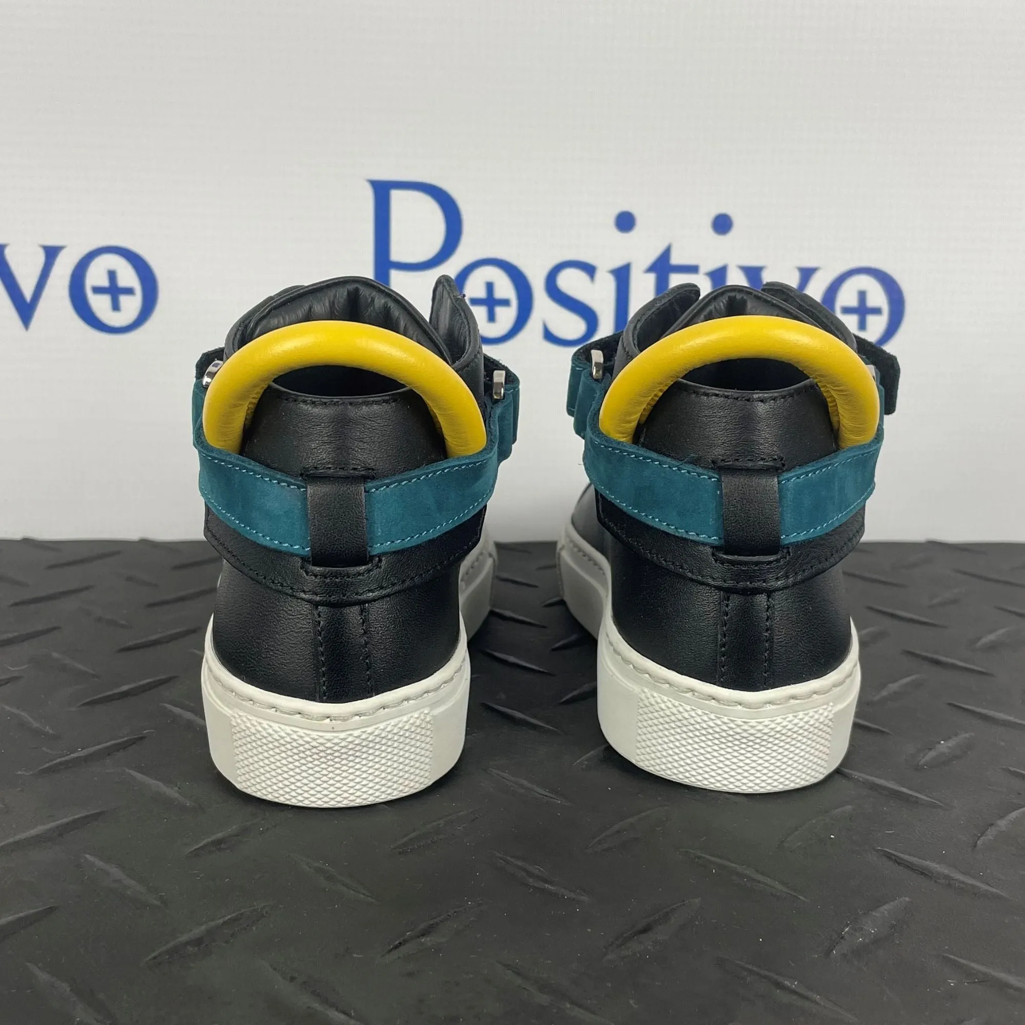 Buscemi 100MM Kid Black Trio Leather Sneakers