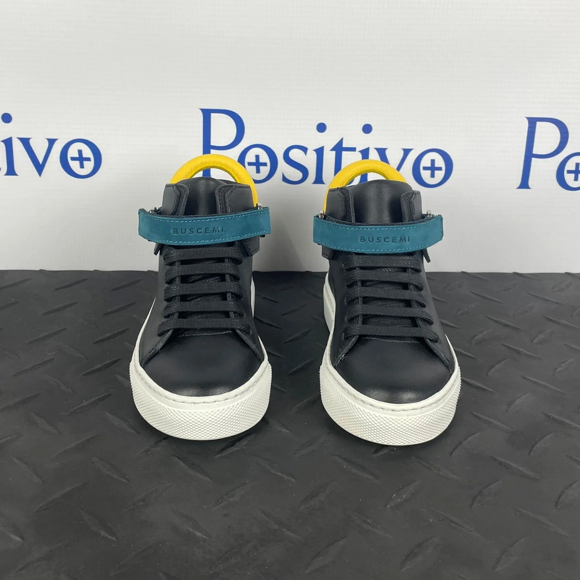 Buscemi 100MM Kid Black Trio Leather Sneakers