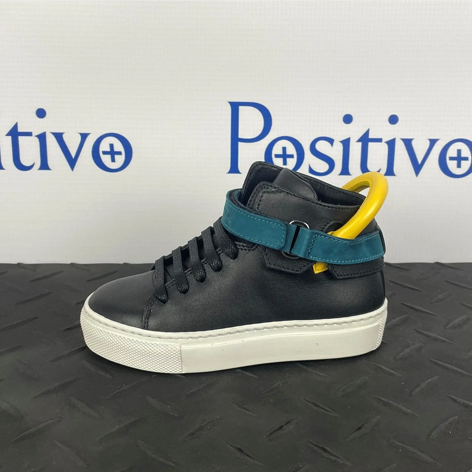 Buscemi 100MM Kid Black Trio Leather Sneakers