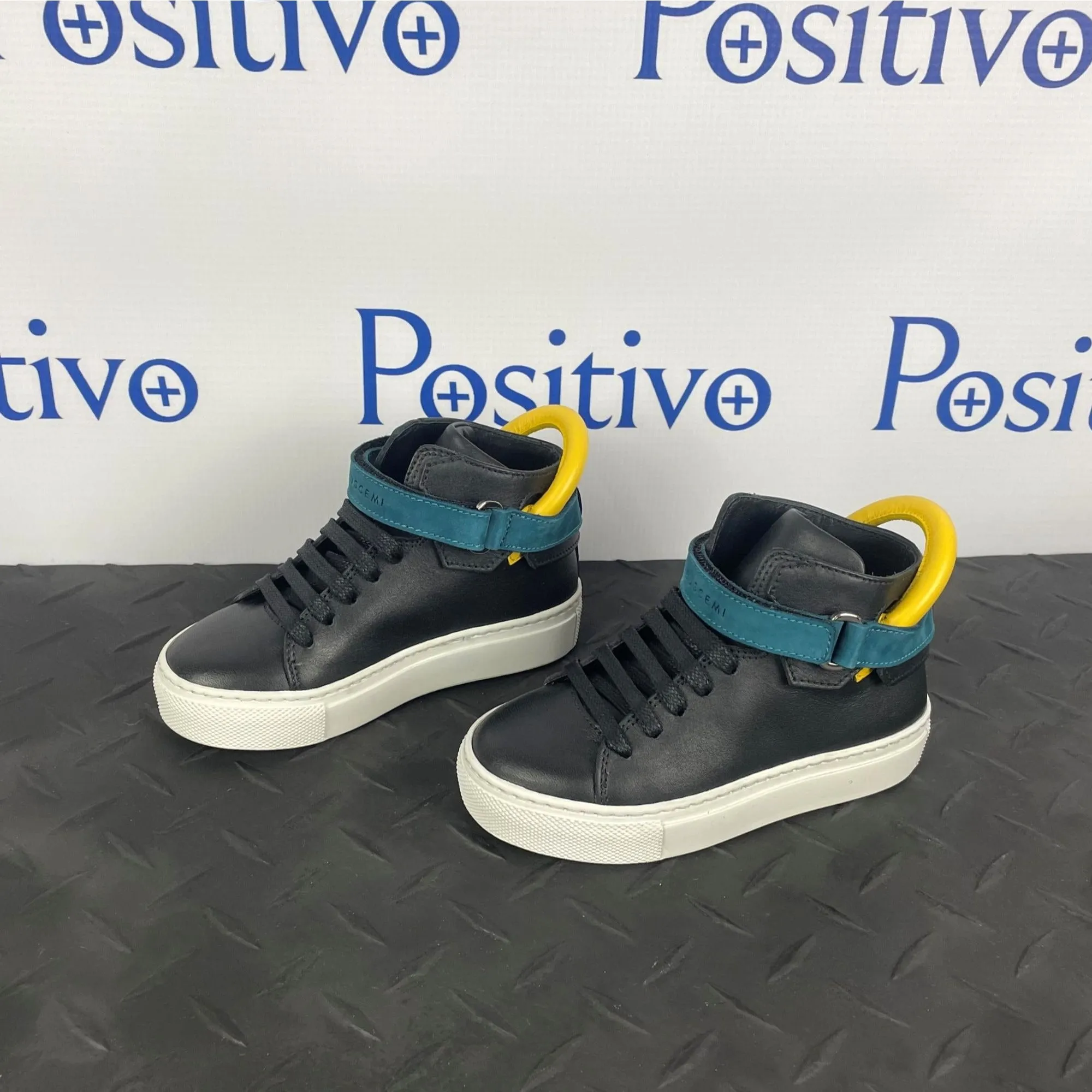 Buscemi 100MM Kid Black Trio Leather Sneakers