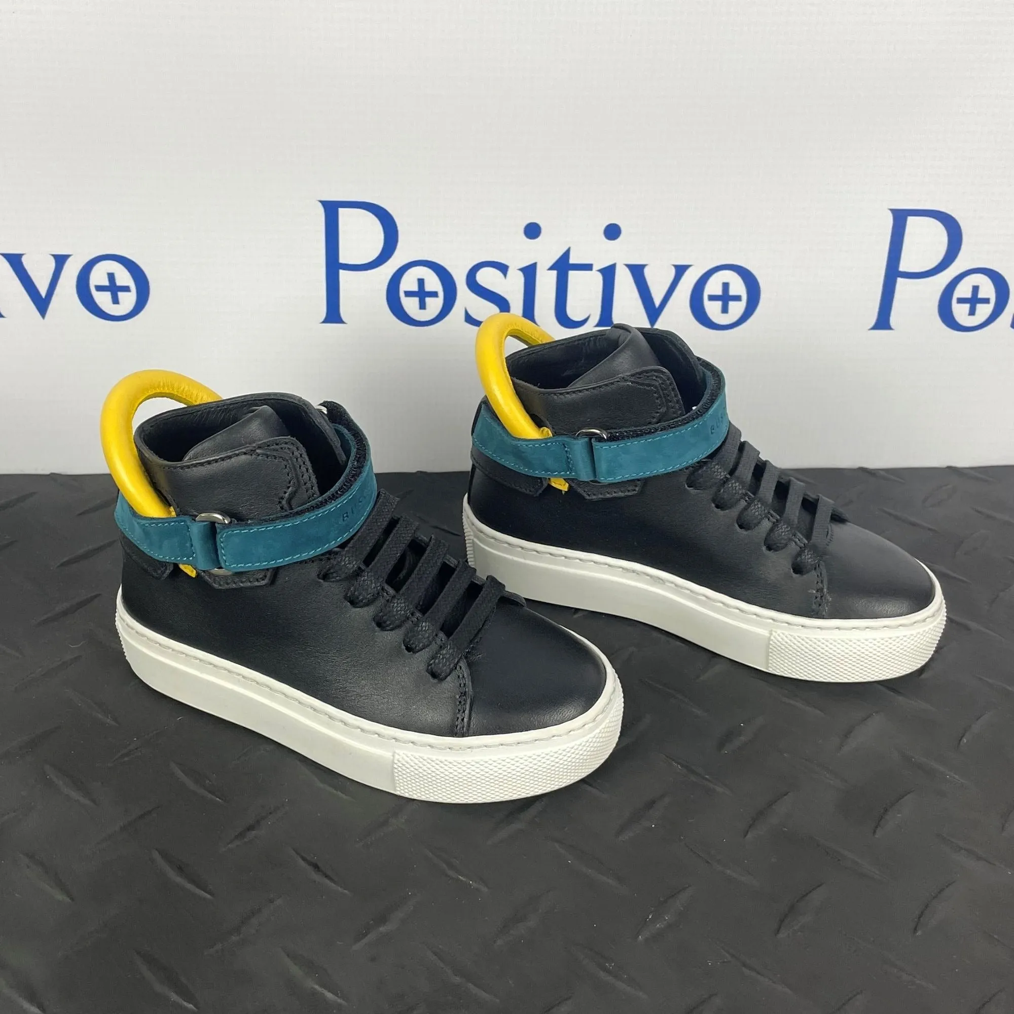 Buscemi 100MM Kid Black Trio Leather Sneakers