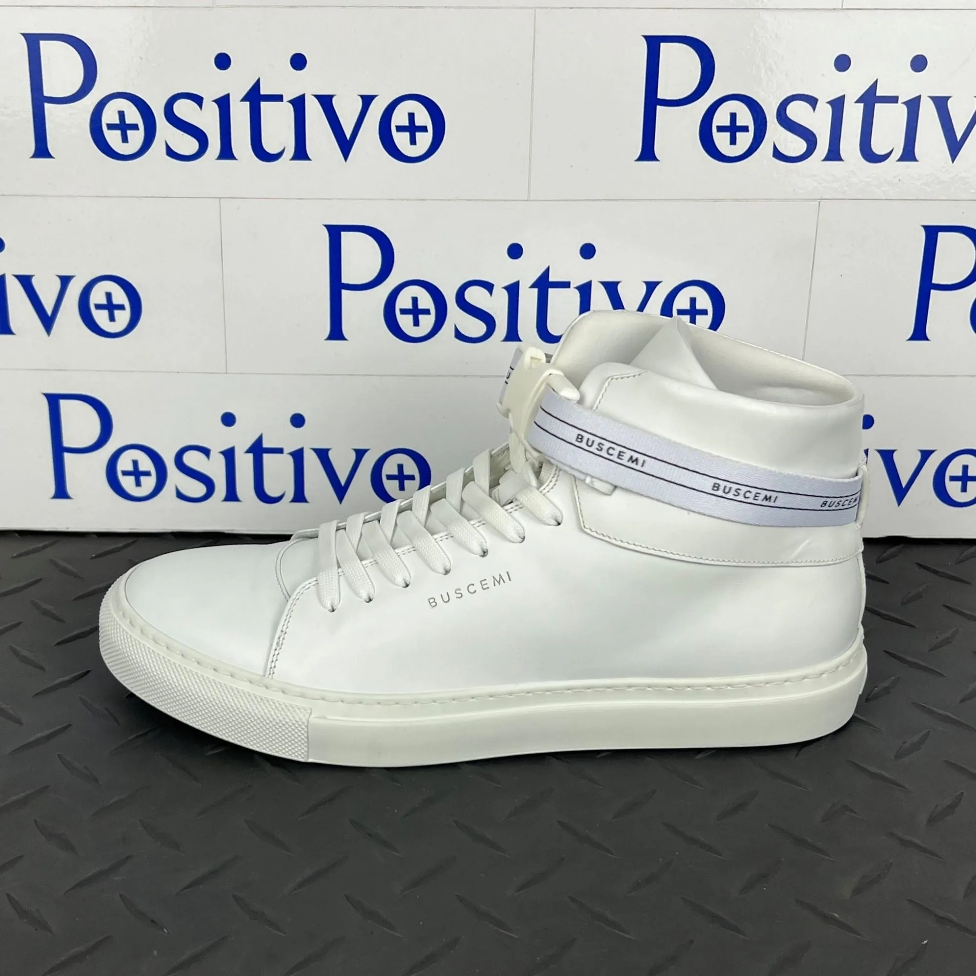 Buscemi Mens 100MM SPORT White Leather Sneakers Sample w/ Defect