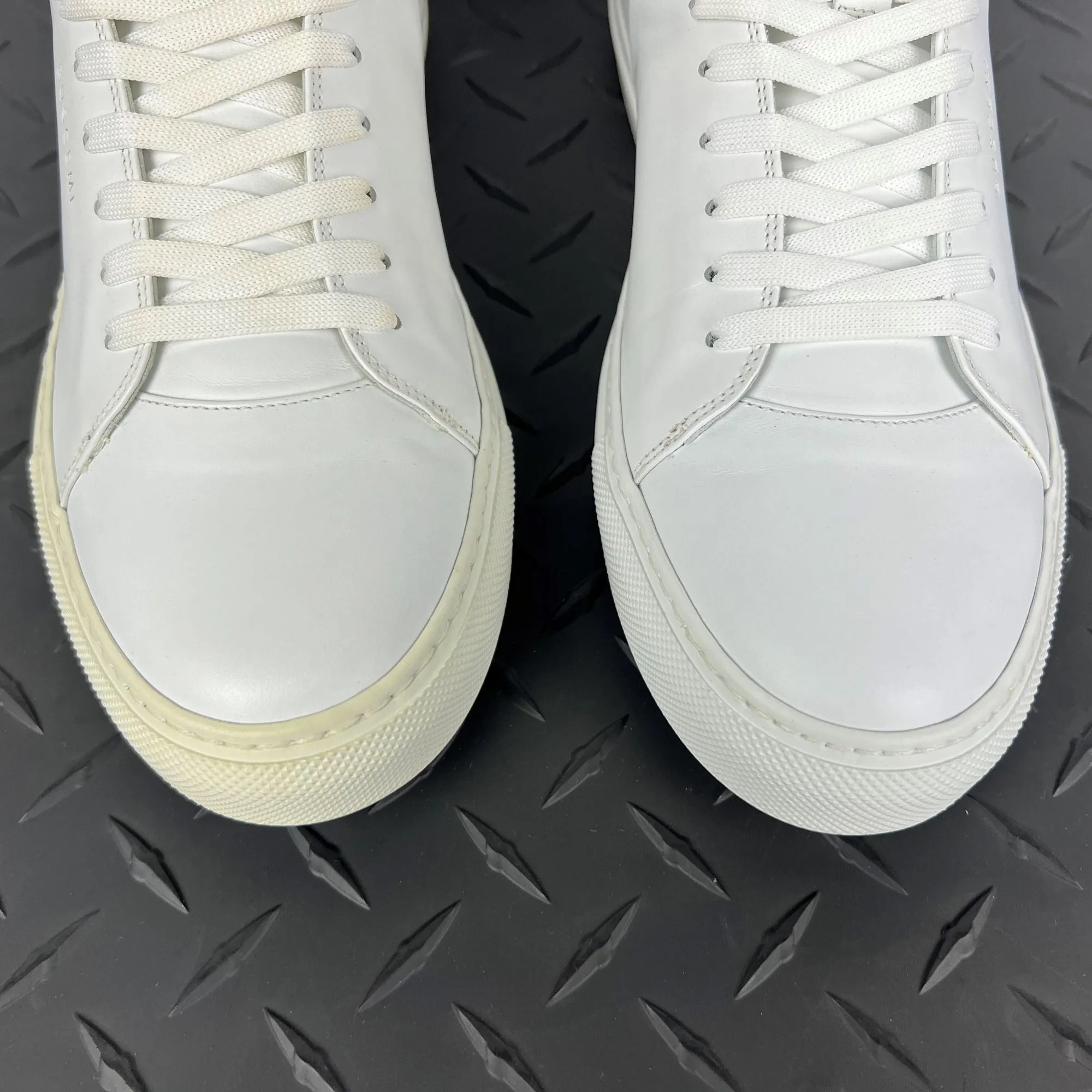 Buscemi Mens 100MM SPORT White Leather Sneakers Sample w/ Defect