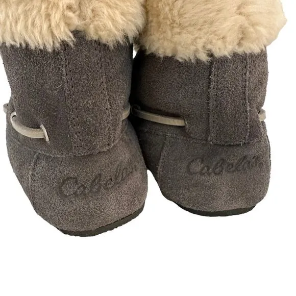 Cabela’s | Size 7 Grey Slipper Moccasins Boots Lace Up Suede Outdoors Casual